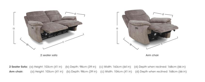 Sloane 2 Seater Fabric Power Recliner Sofa and 2 Fabric Power Recliner Armchairs Set in  on Furniture Village