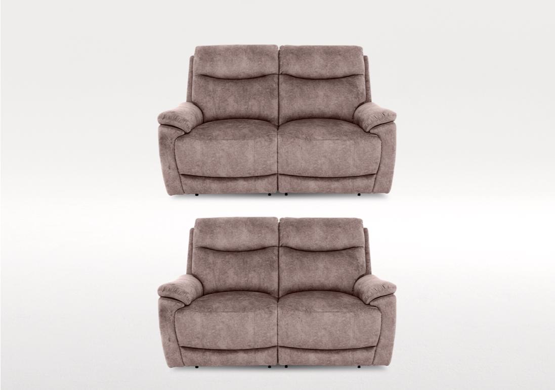 Sloane Two 2 Seater Fabric Power Recliner Sofas Set in 18175 Marble Charcoal Grey on Furniture Village