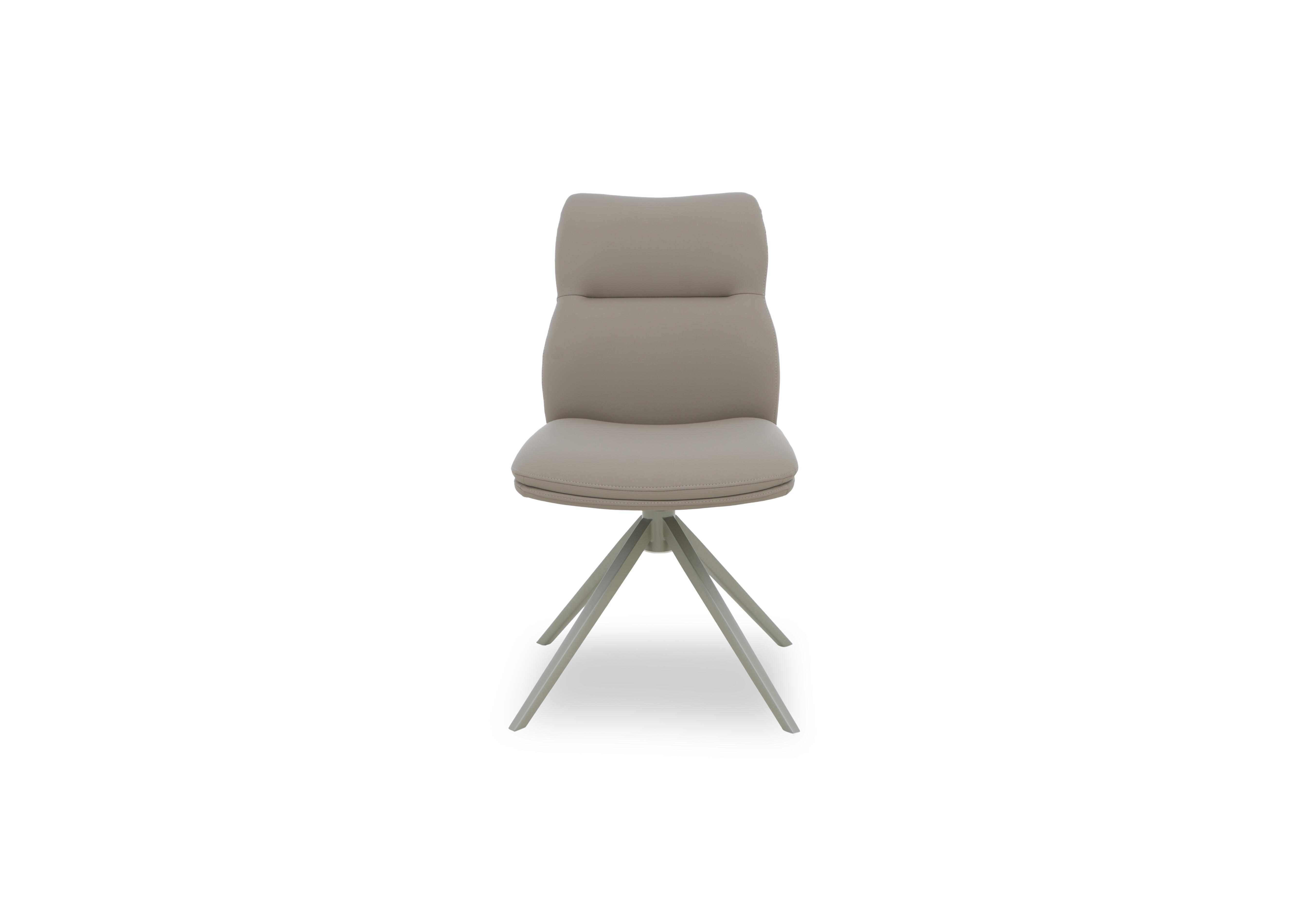 Diva Swivel Dining Chair in Light Taupe - Silver on Furniture Village