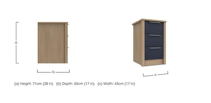 Chelsea 3 Drawer Bedside Cabinet with Gold Handles in  on Furniture Village