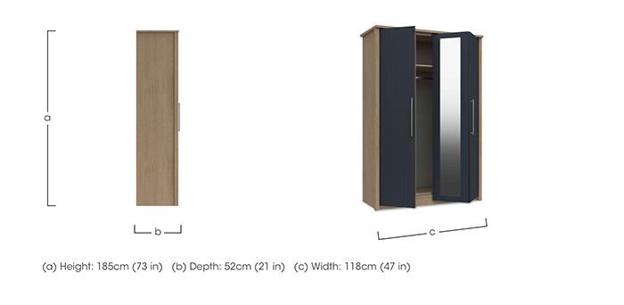 Chelsea 3 Door Bifold Wardrobe with Mirror Door and Gold Handles in  on Furniture Village