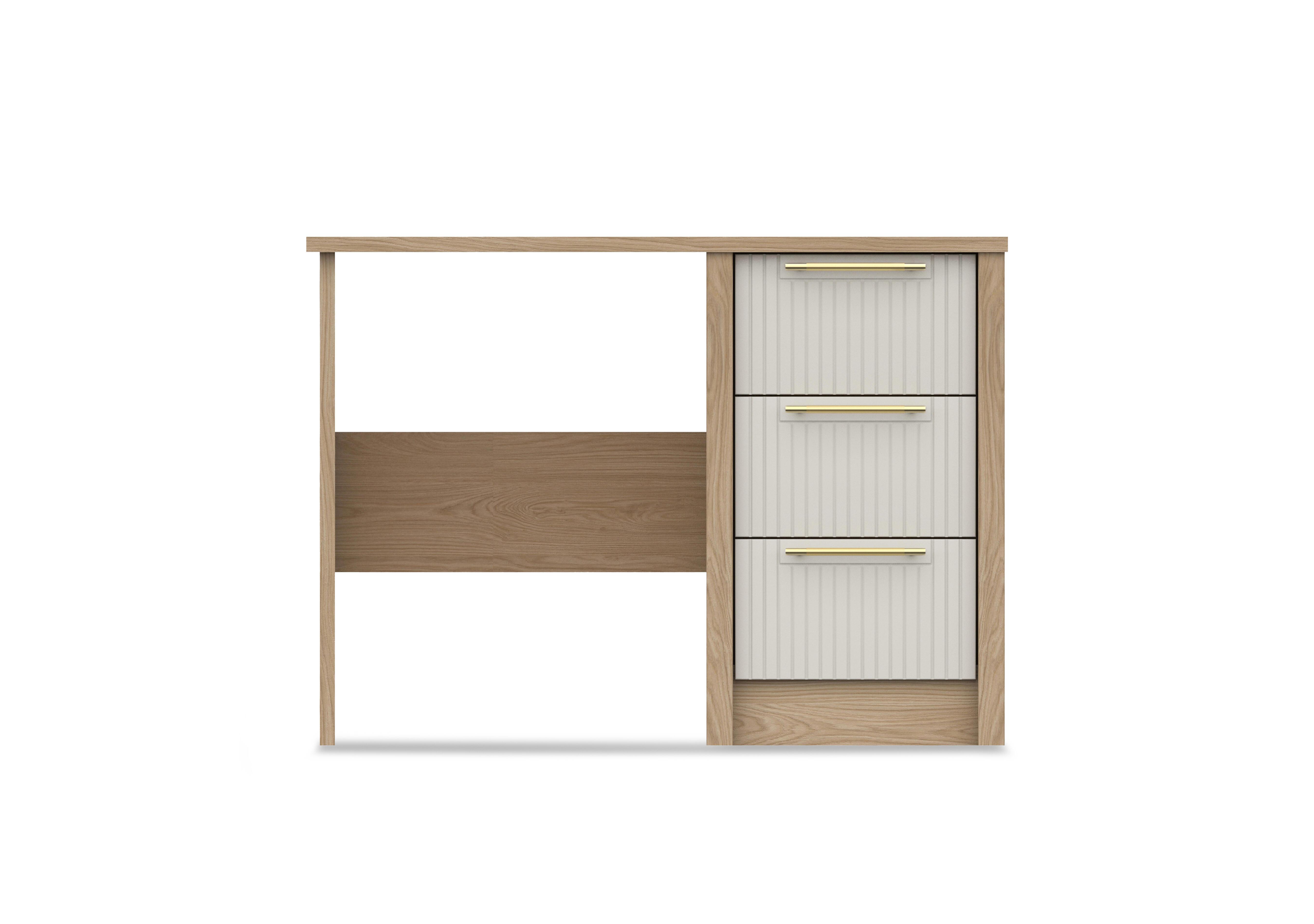 Chelsea 3 Drawer Dressing Table with Gold Handles in Snow White on Furniture Village