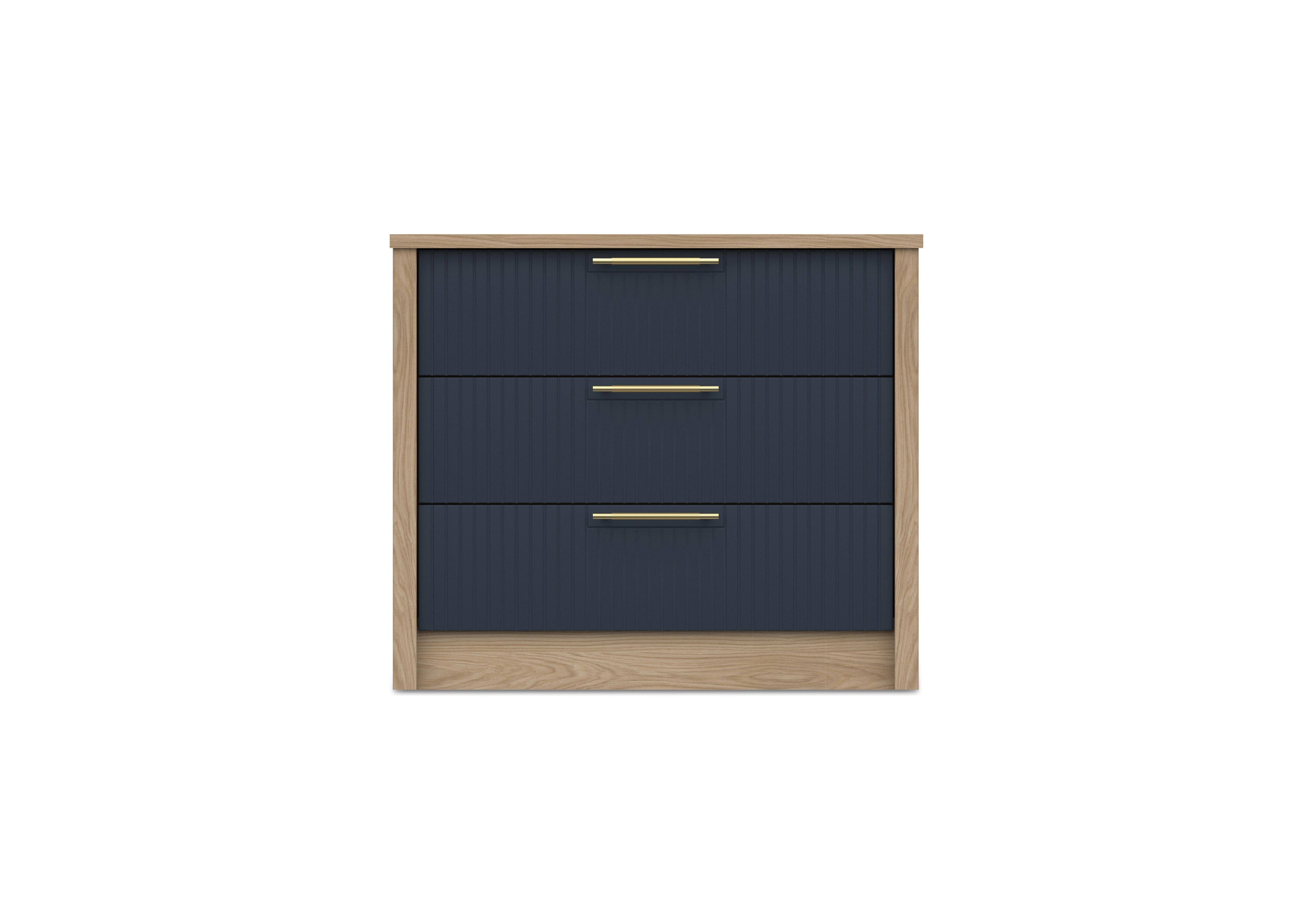 Chelsea 3 Drawer Chest with Gold Handles in Royal Blue on Furniture Village