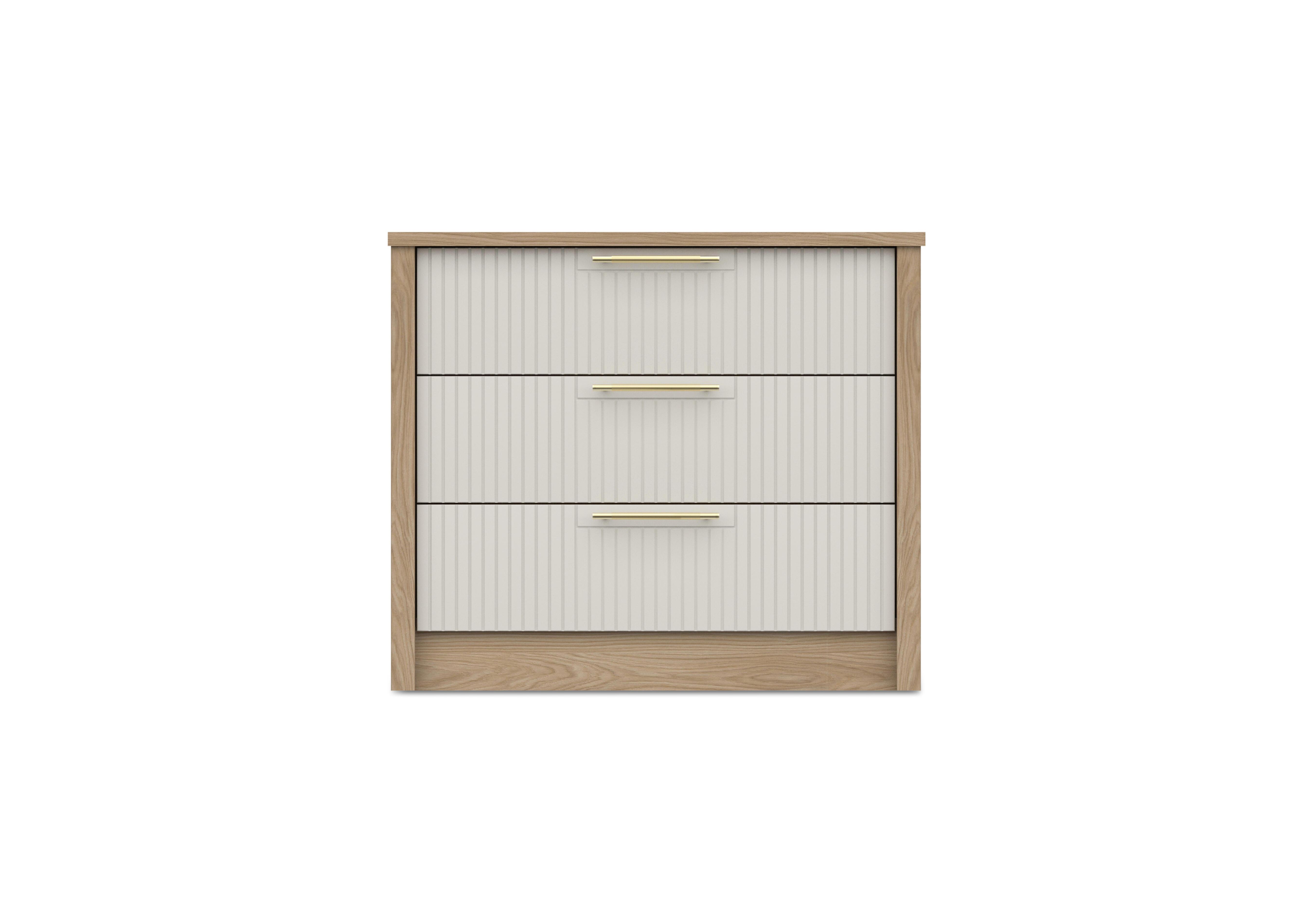 Chelsea 3 Drawer Chest with Gold Handles in Snow White on Furniture Village