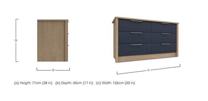 Chelsea 6 Drawer Wide Chest with Gold Handles in  on Furniture Village