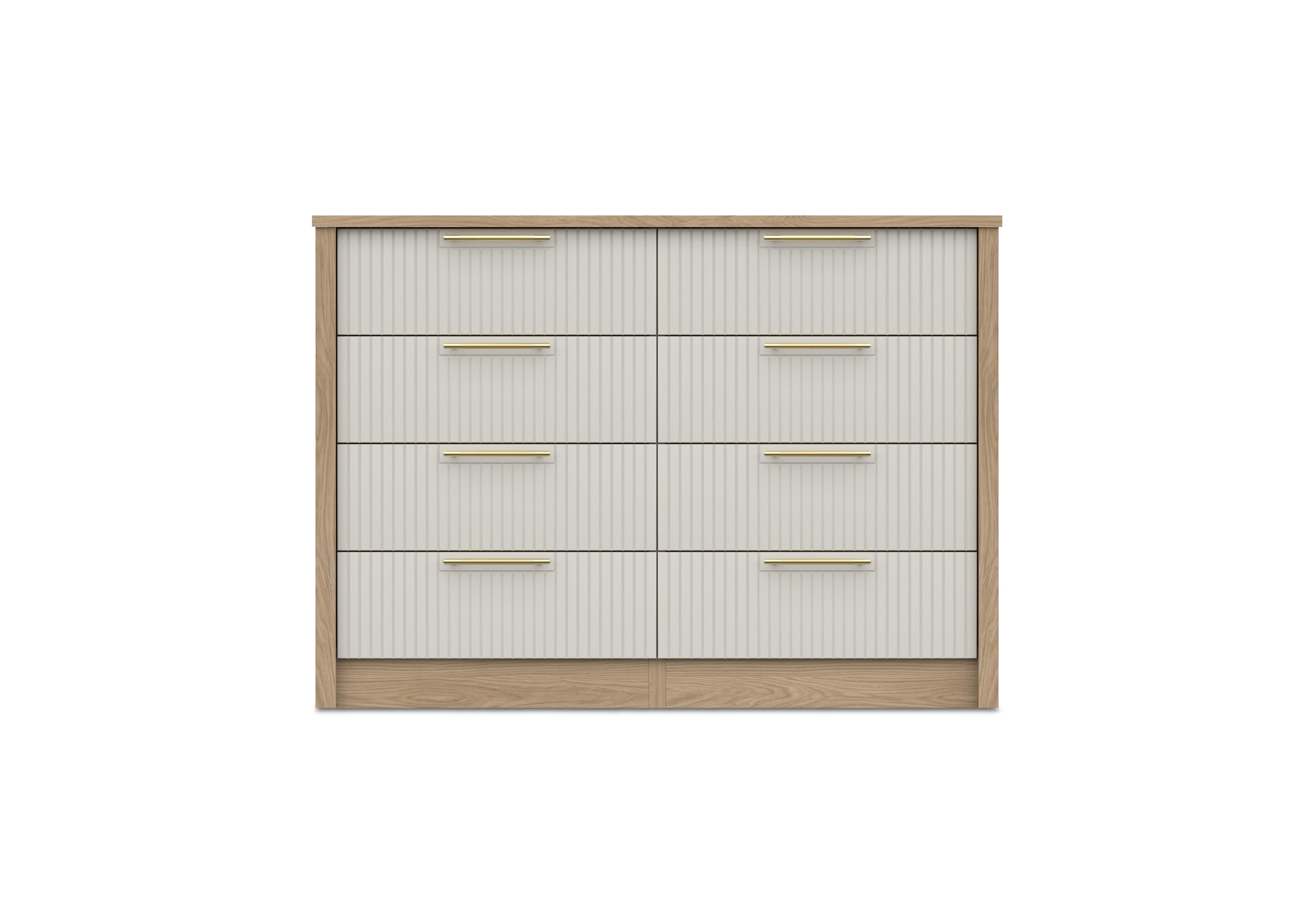 Chelsea 8 Drawer Wide Chest with Gold Handles in Snow White on Furniture Village