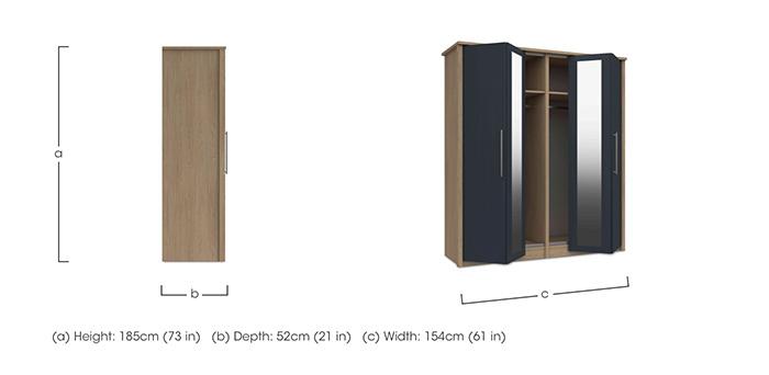 Chelsea 4 Door Bifold Wardrobe with 2 Mirror Doors and Gold Handles in  on Furniture Village