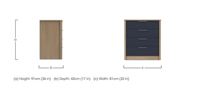 Chelsea 4 Drawer Chest with Gold Handles in  on Furniture Village