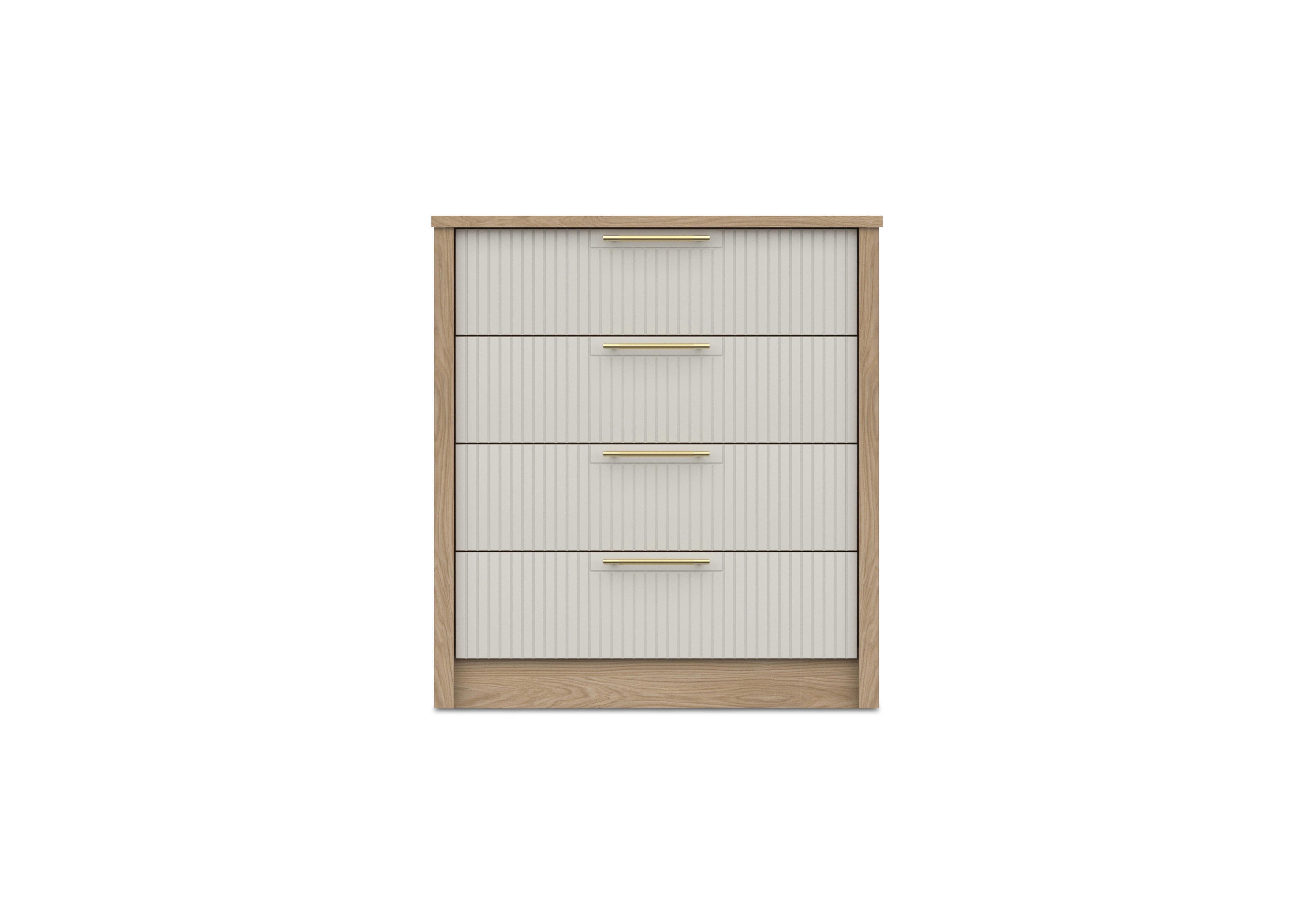 Chelsea 4 Drawer Chest with Gold Handles in Snow White on Furniture Village