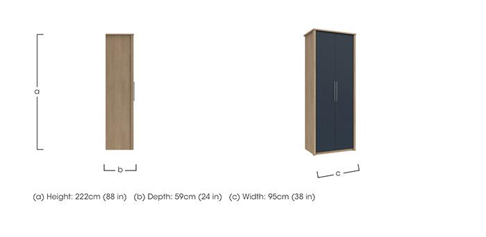 Chelsea 2 Door Tall Wardrobe with Gold Handles in  on Furniture Village