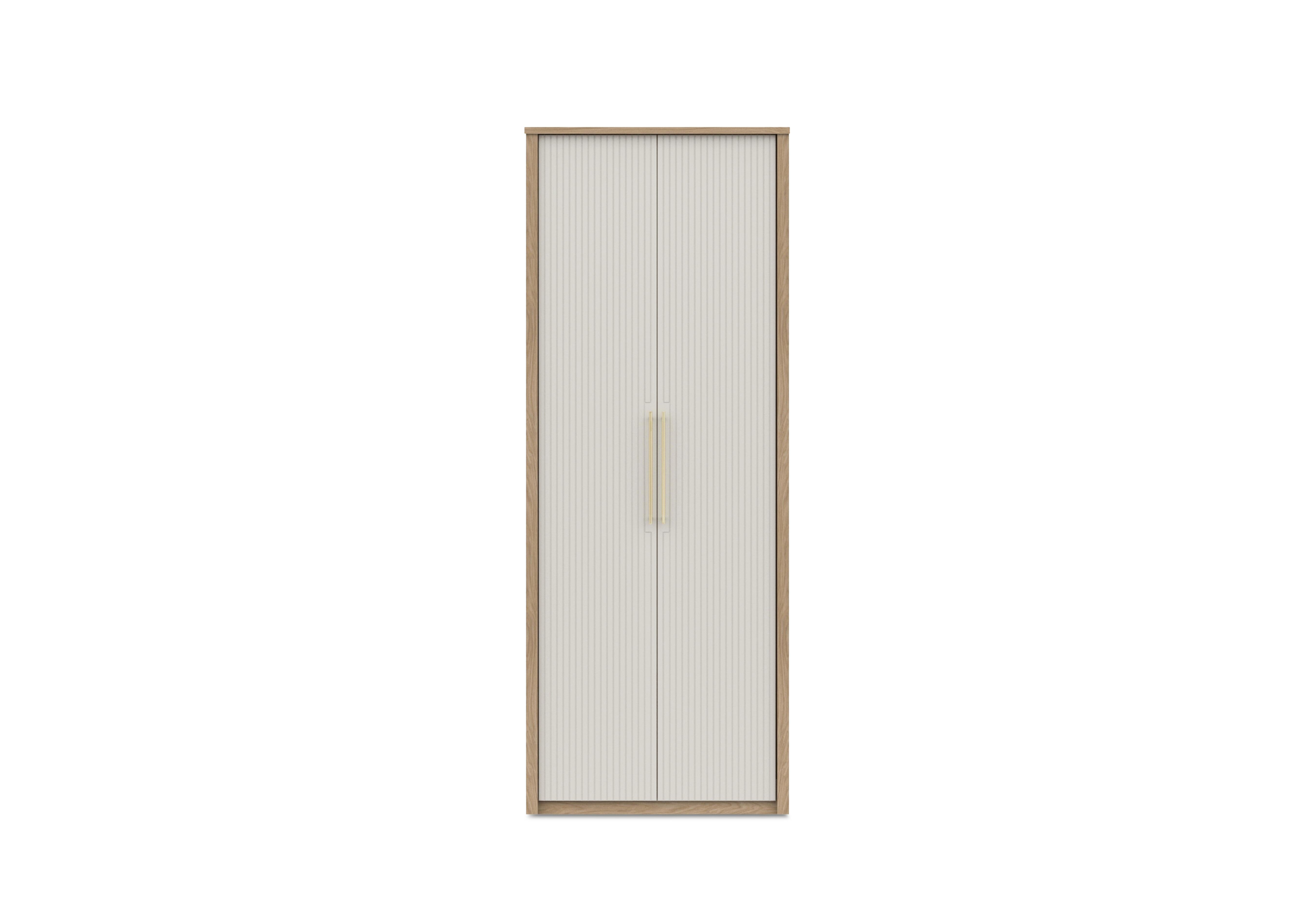 Chelsea 2 Door Tall Wardrobe with Gold Handles in Snow White on Furniture Village