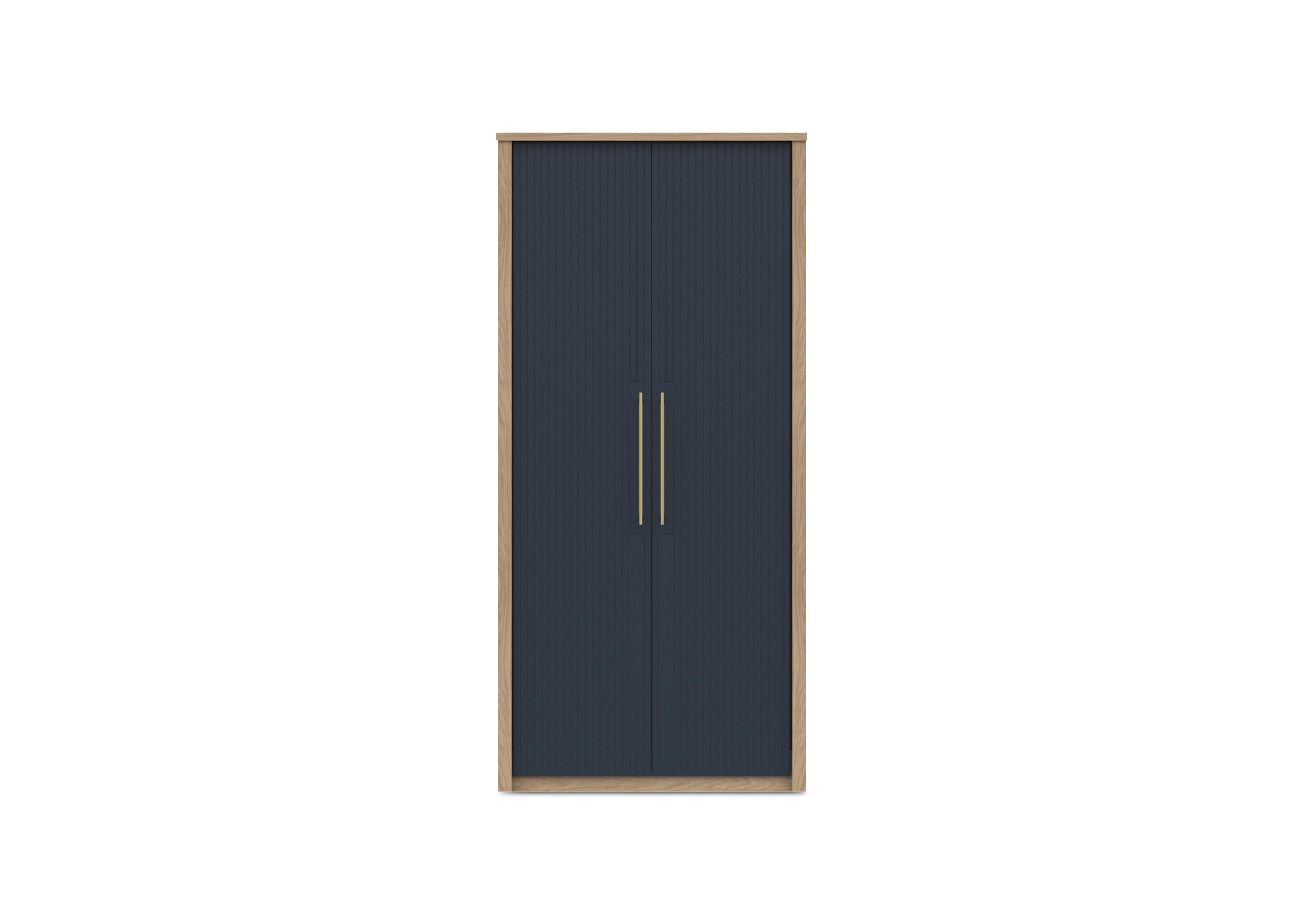 Chelsea 2 Door Wardrobe with Gold Handles in Royal Blue on Furniture Village