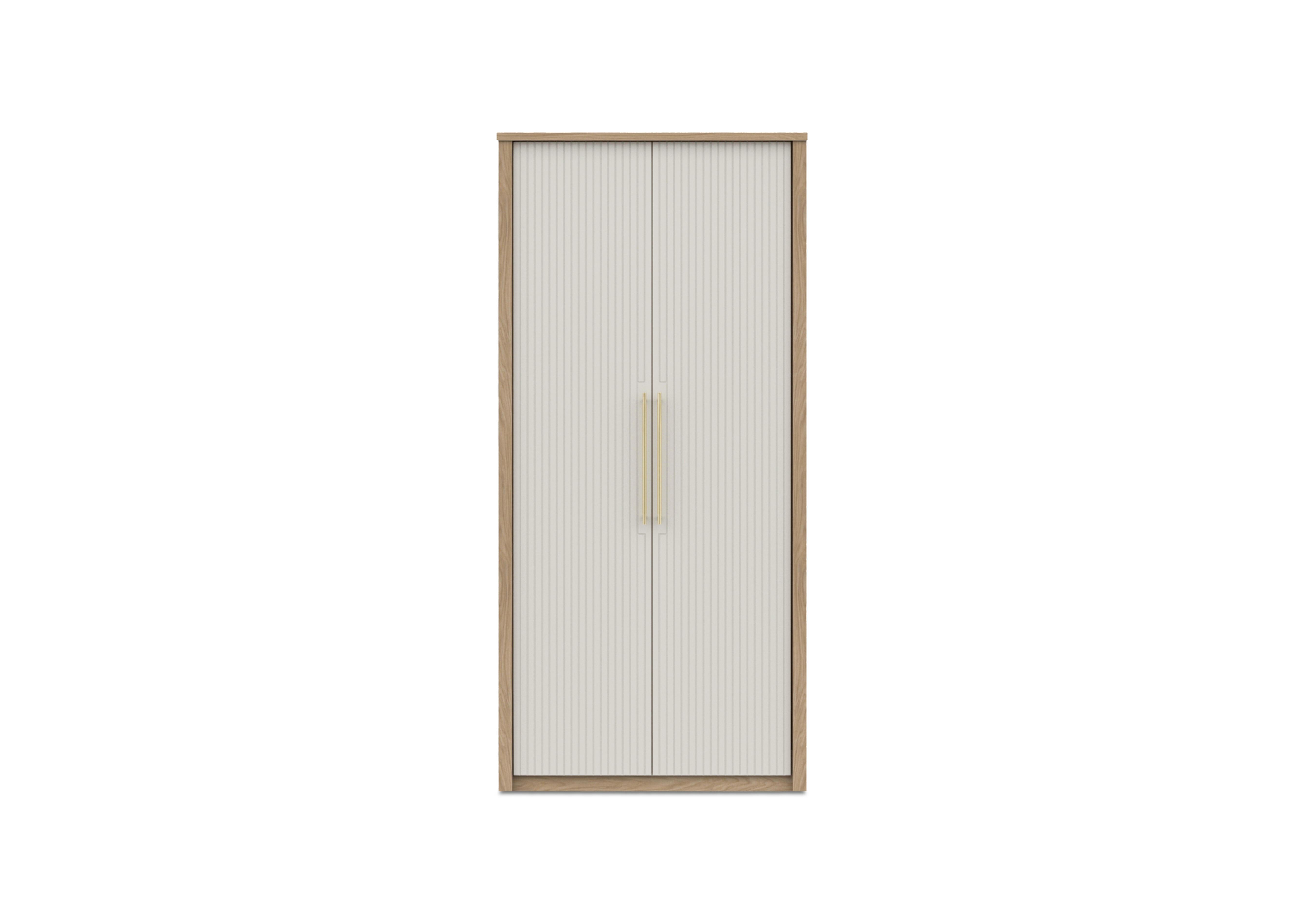 Chelsea 2 Door Wardrobe with Gold Handles in Snow White on Furniture Village