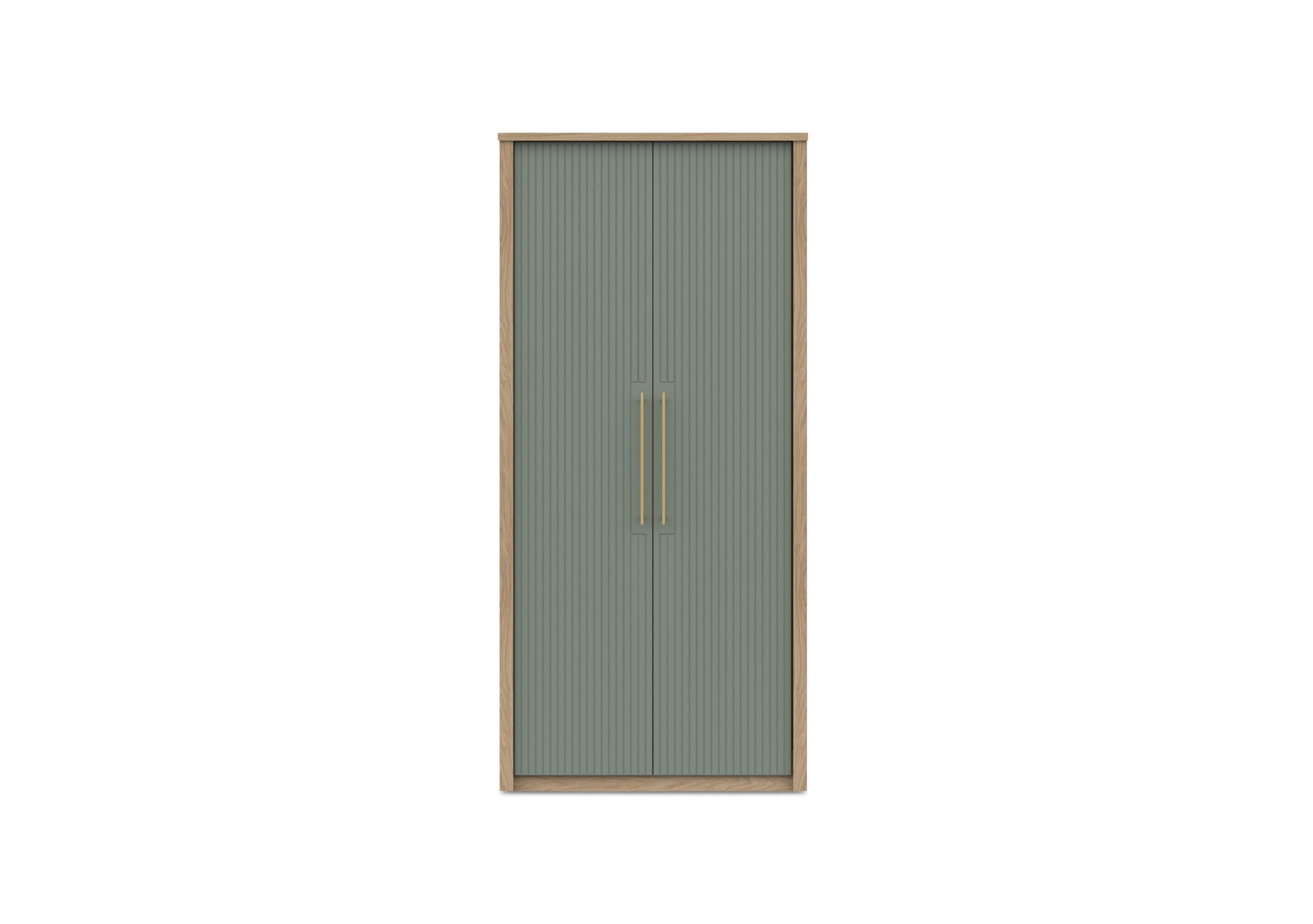 Chelsea 2 Door Wardrobe with Gold Handles in Soft Fern on Furniture Village