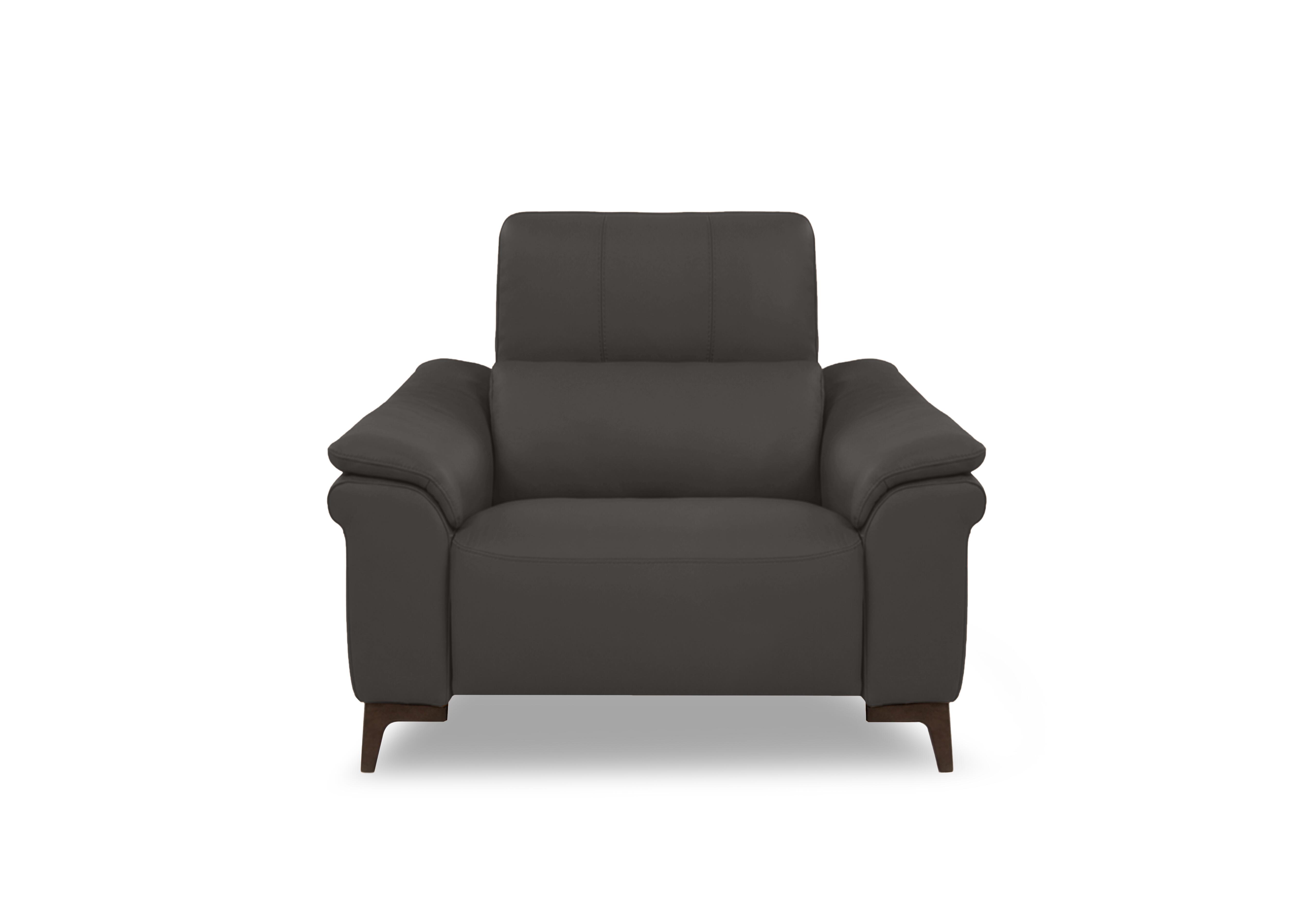 Marconi Leather Power Recliner Armchair with Power Headrest and Power Lumbar in Torello Grigio Scuro 327 Rw on Furniture Village