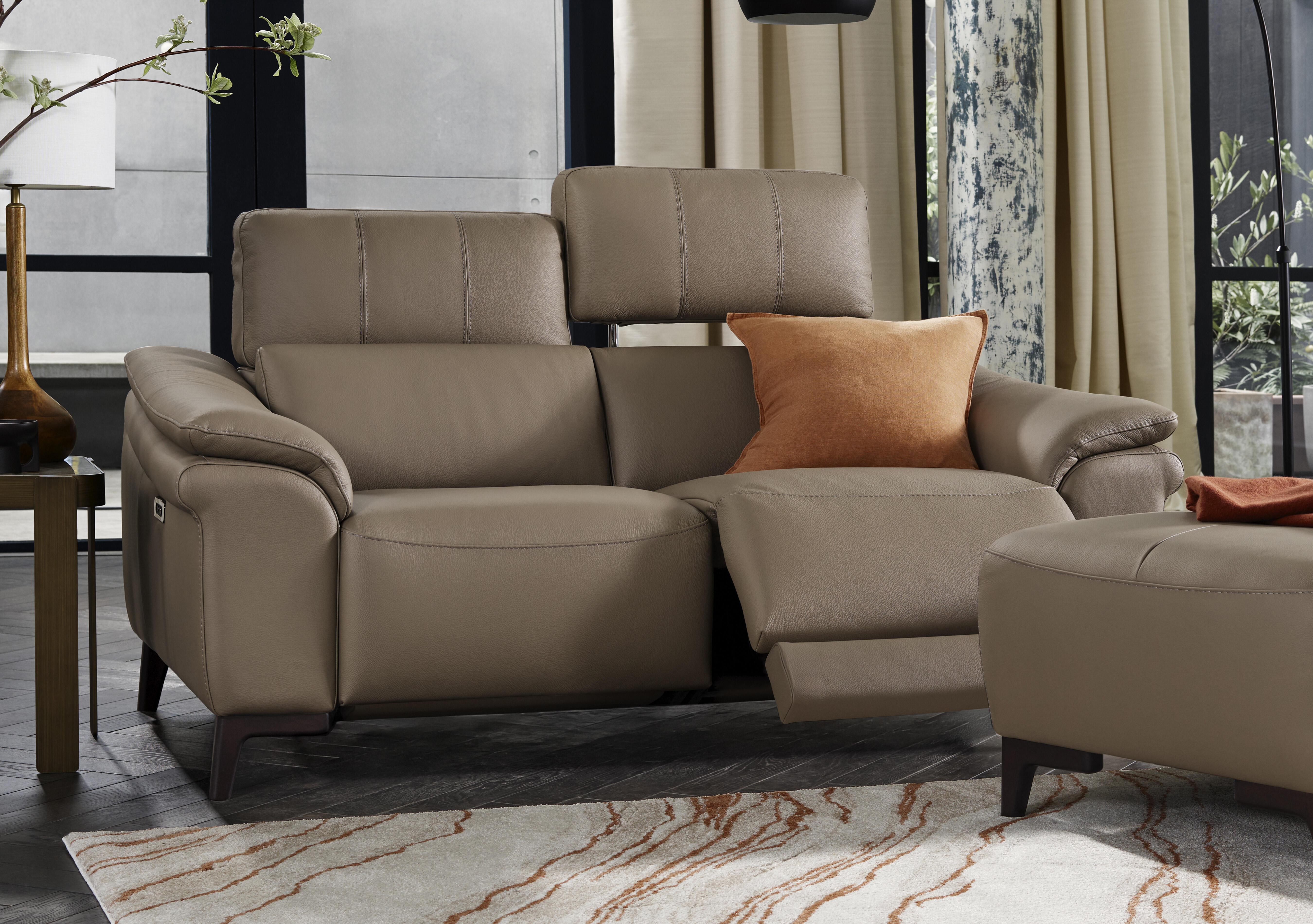 Marconi 2 Seater Leather Power Recliner Sofa with Power Headrests and Power Lumbar in  on Furniture Village