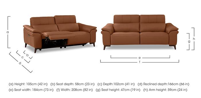 Marconi 3 Seater Leather Power Recliner Sofa with Power Headrests and Power Lumbar in  on Furniture Village