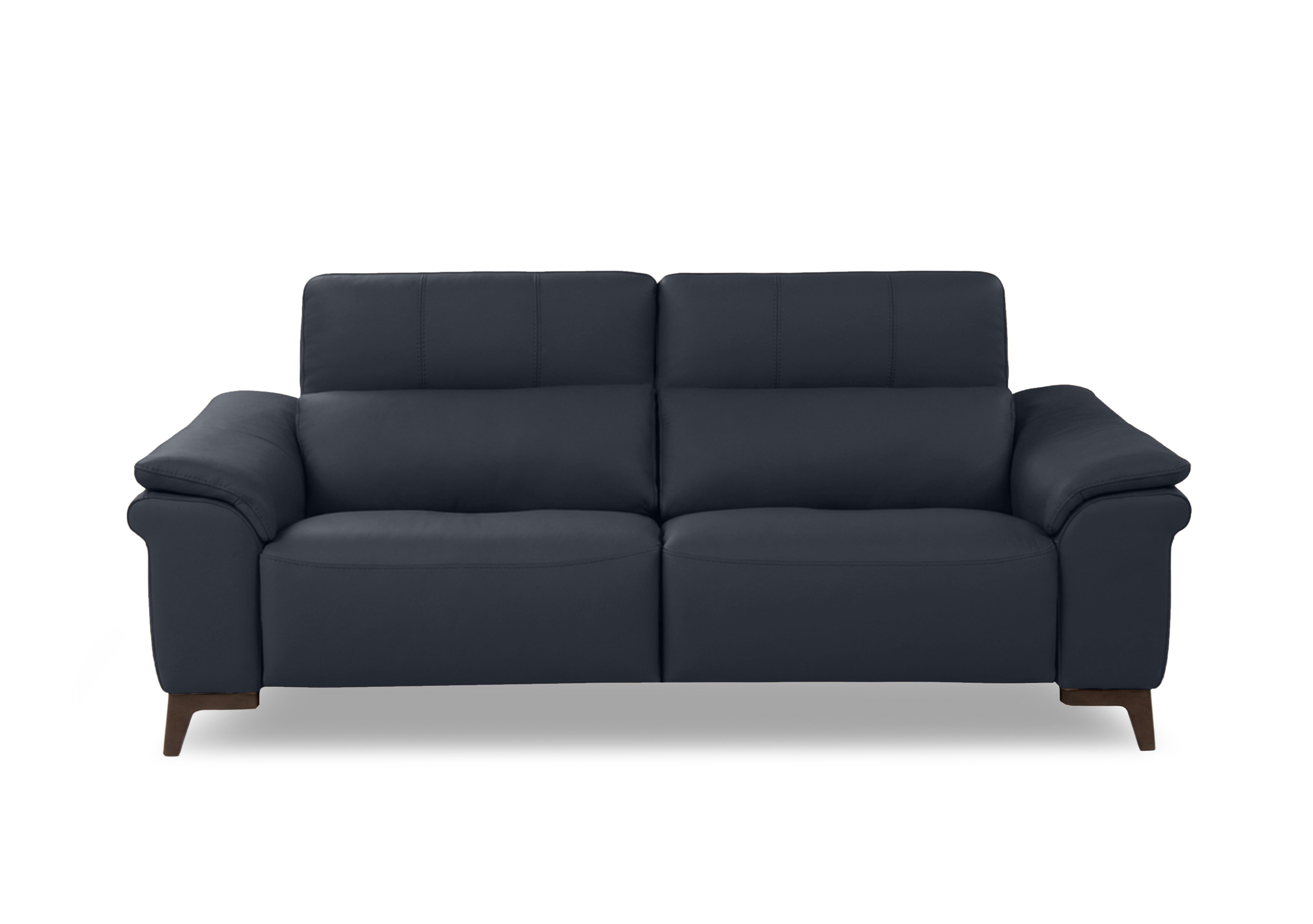 Marconi 3 Seater Leather Power Recliner Sofa with Power Headrests and Power Lumbar in Botero Navy 2172 Rw on Furniture Village