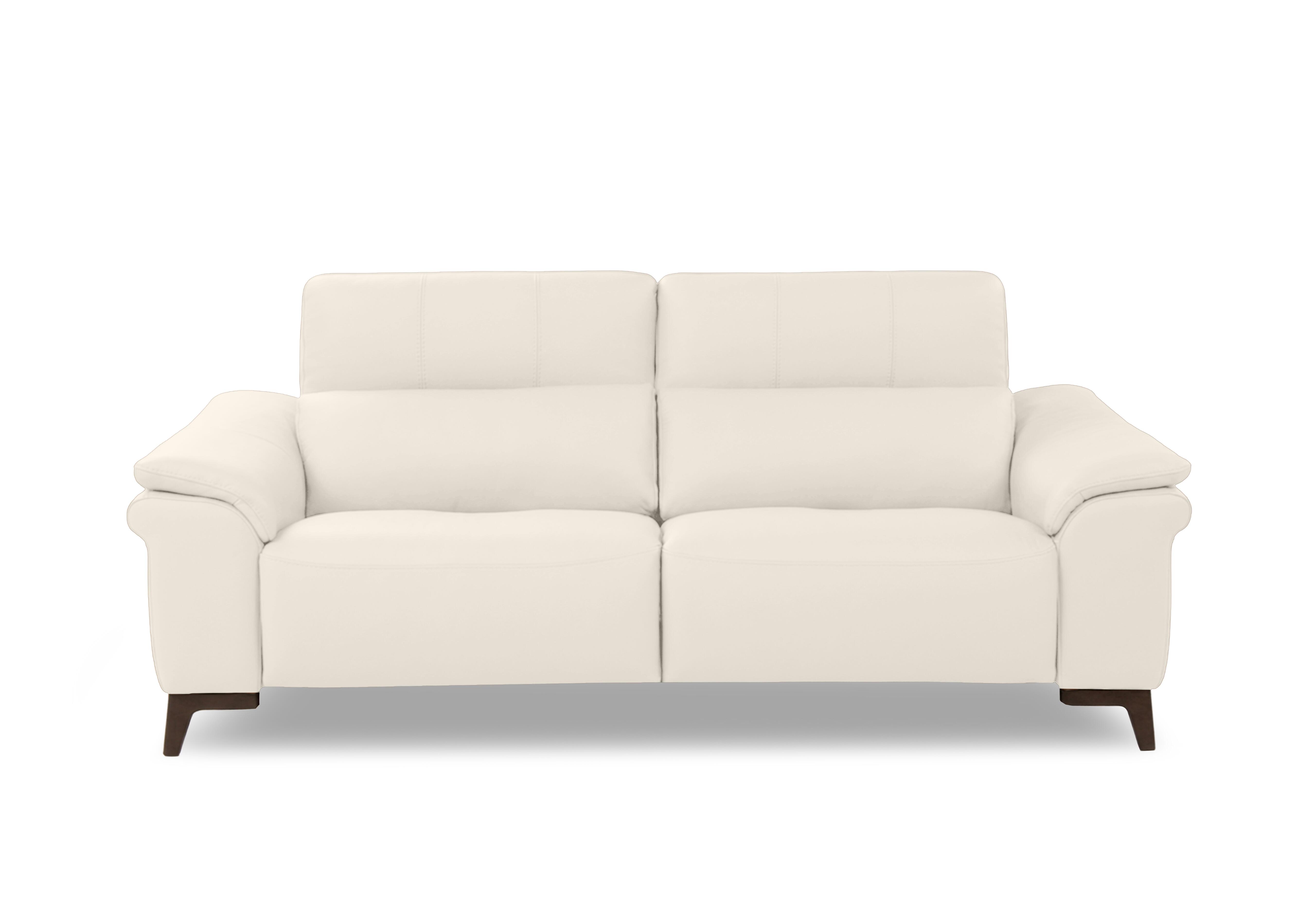 Marconi 3 Seater Leather Power Recliner Sofa with Power Headrests and Power Lumbar in Torello Bianco Puro 370 Rw on Furniture Village