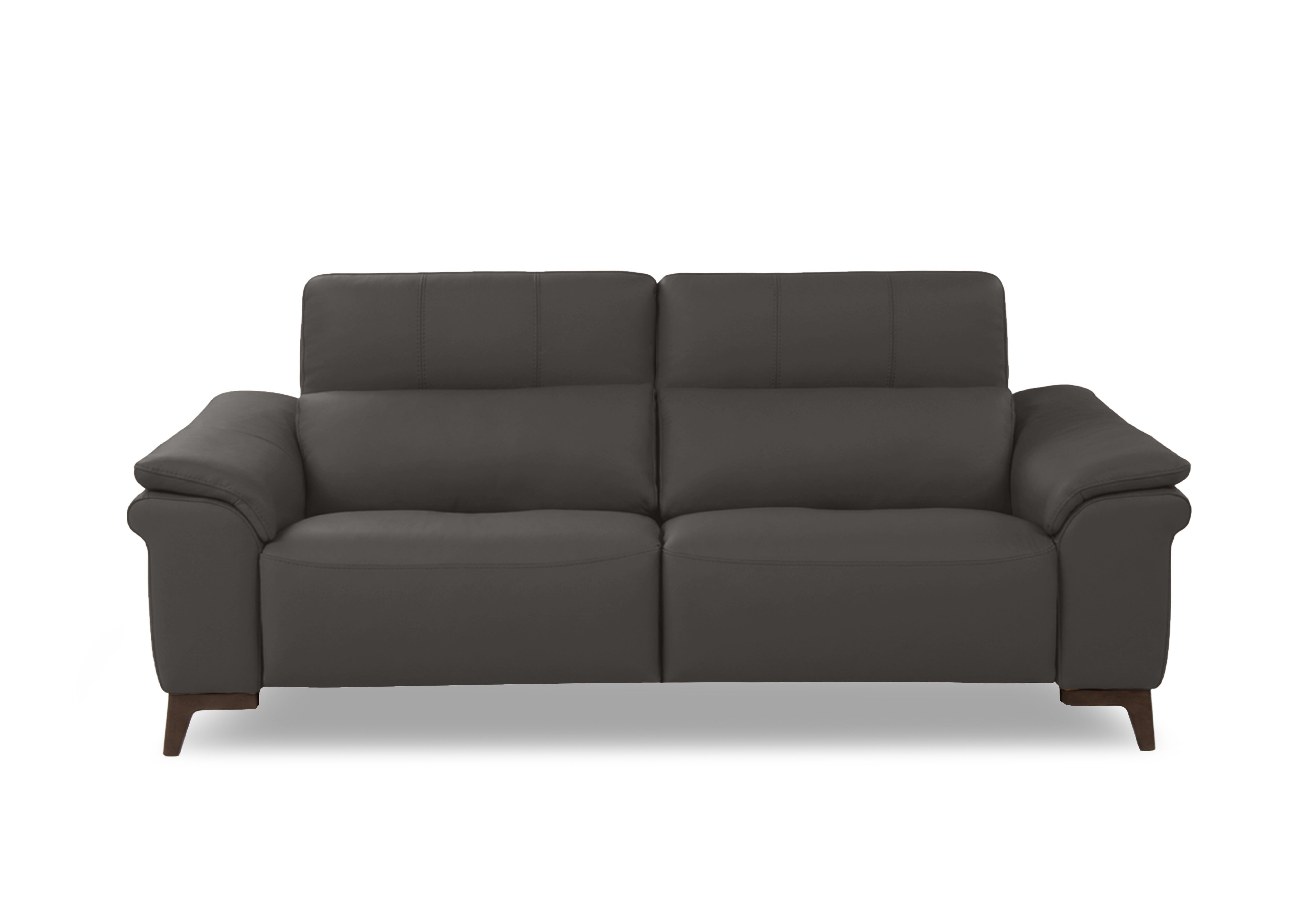 Marconi 3 Seater Leather Power Recliner Sofa with Power Headrests and Power Lumbar in Torello Grigio Scuro 327 Rw on Furniture Village