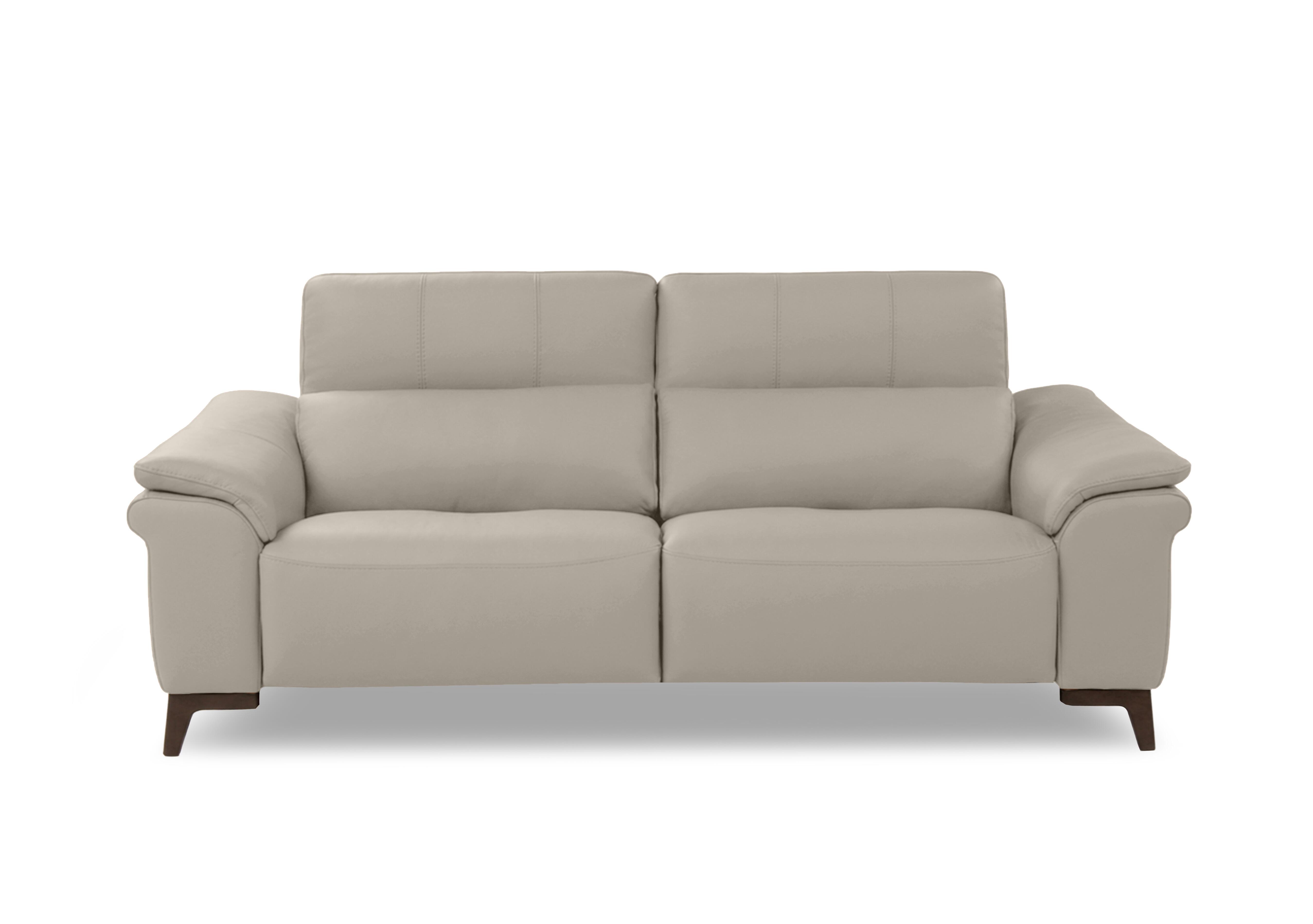 Marconi 3 Seater Leather Power Recliner Sofa with Power Headrests and Power Lumbar in Torello Ice 371 Rw on Furniture Village