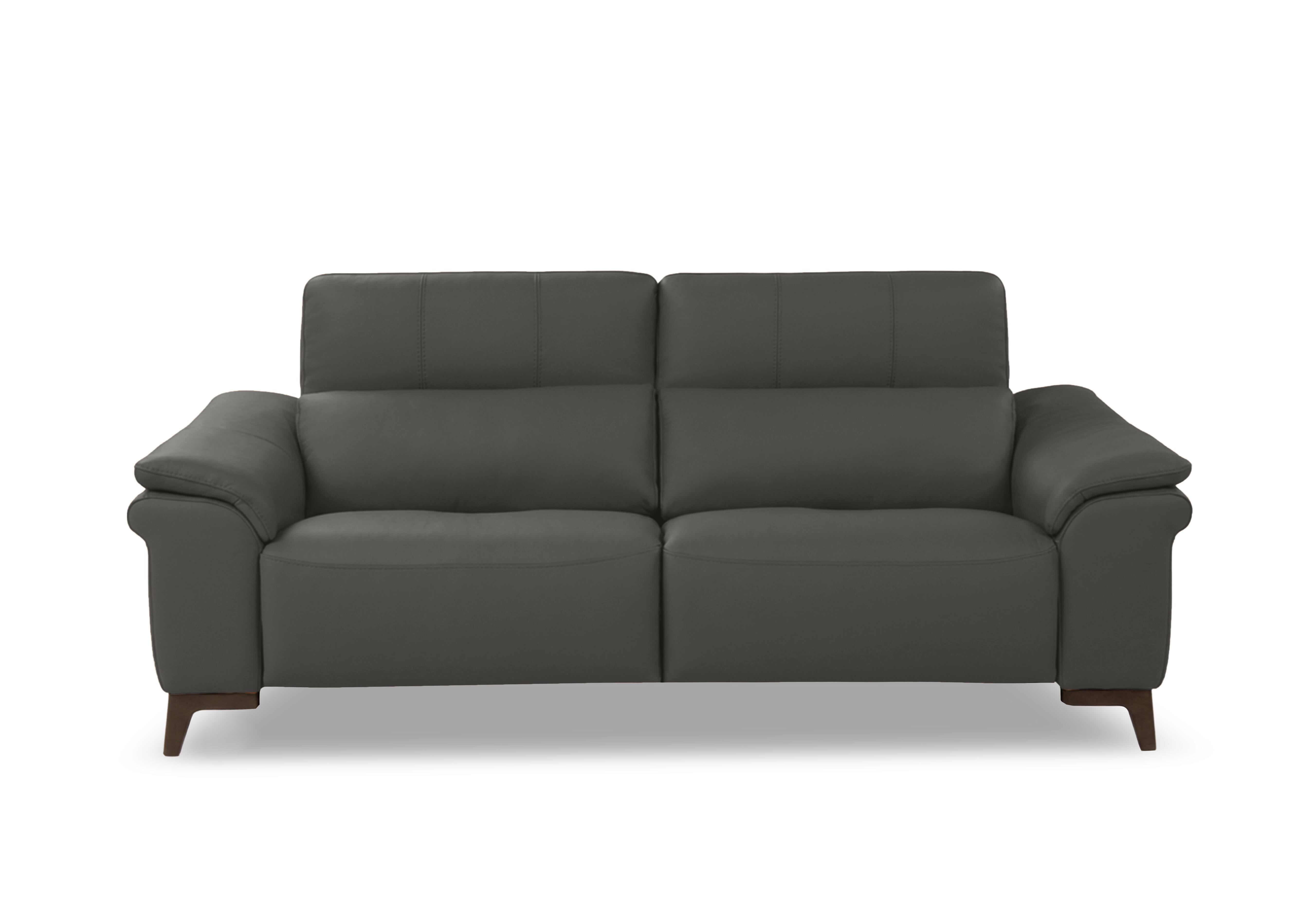 Marconi 3 Seater Leather Sofa in Botero Grigio 2162 Rw on Furniture Village
