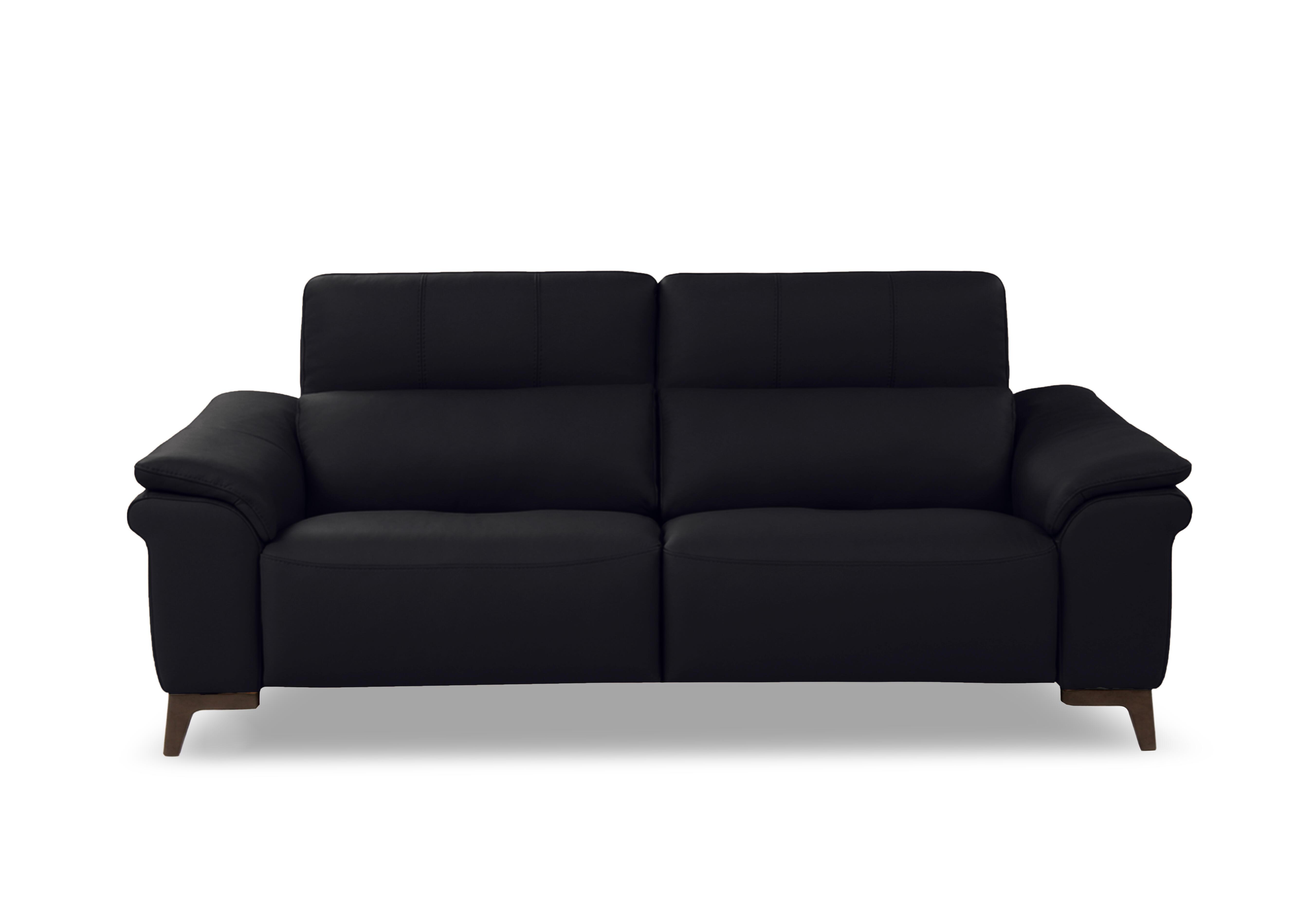 Marconi 3 Seater Leather Sofa in Torello Nero 71 Rw on Furniture Village