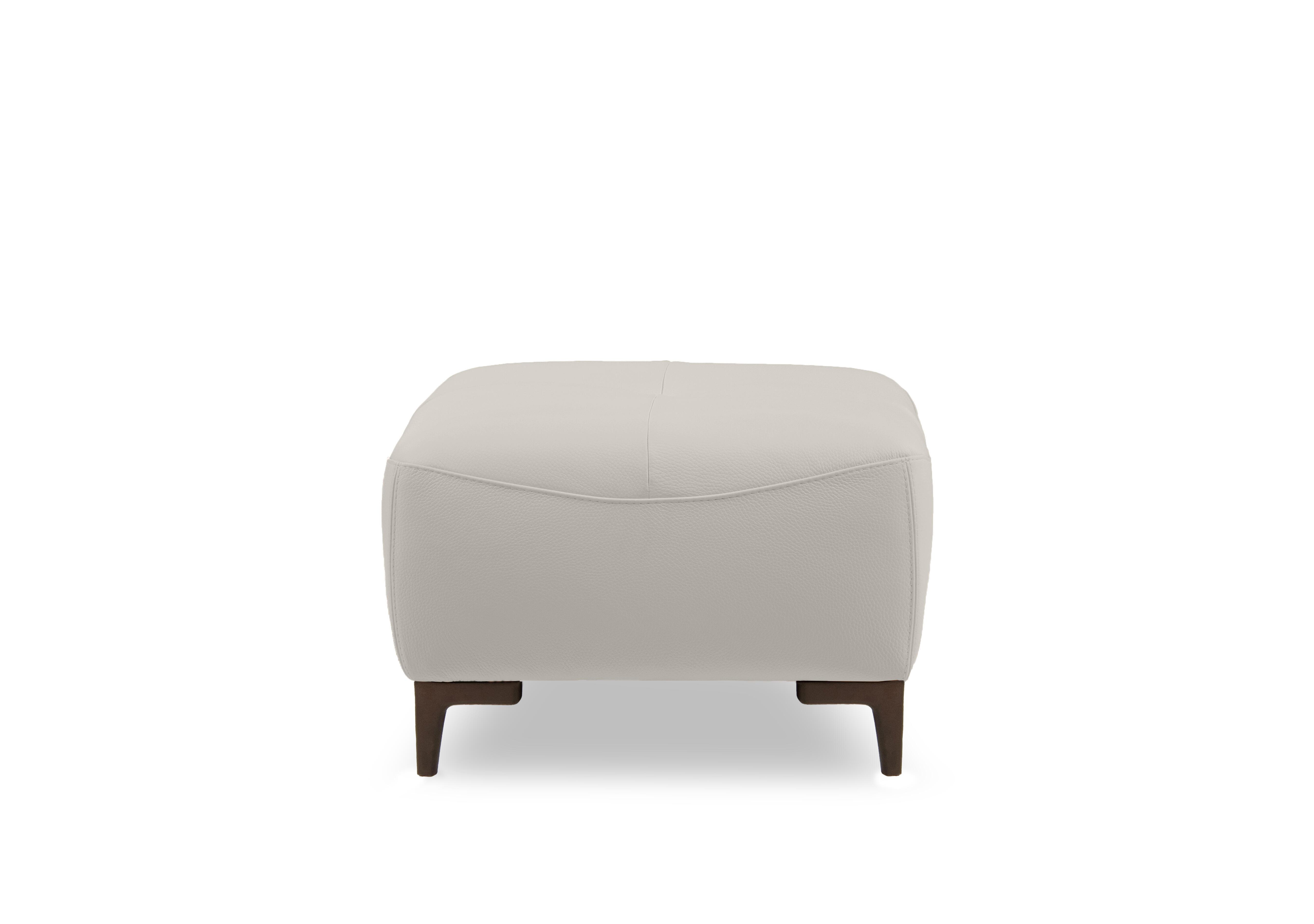 Marconi Leather Footstool in Mars Ice 1610 Rw on Furniture Village