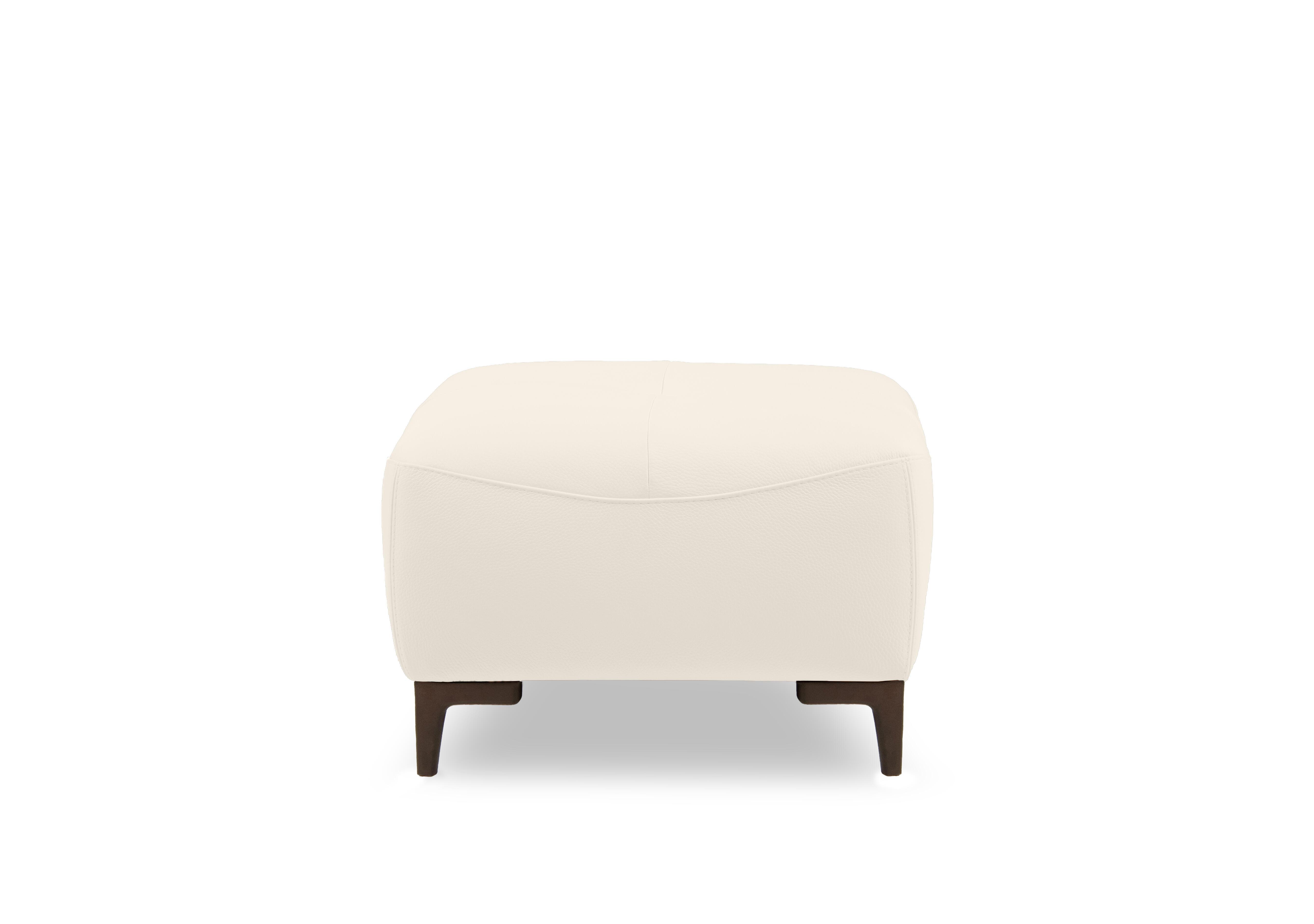 Marconi Leather Footstool in Torello Bianco Puro 370 Rw on Furniture Village