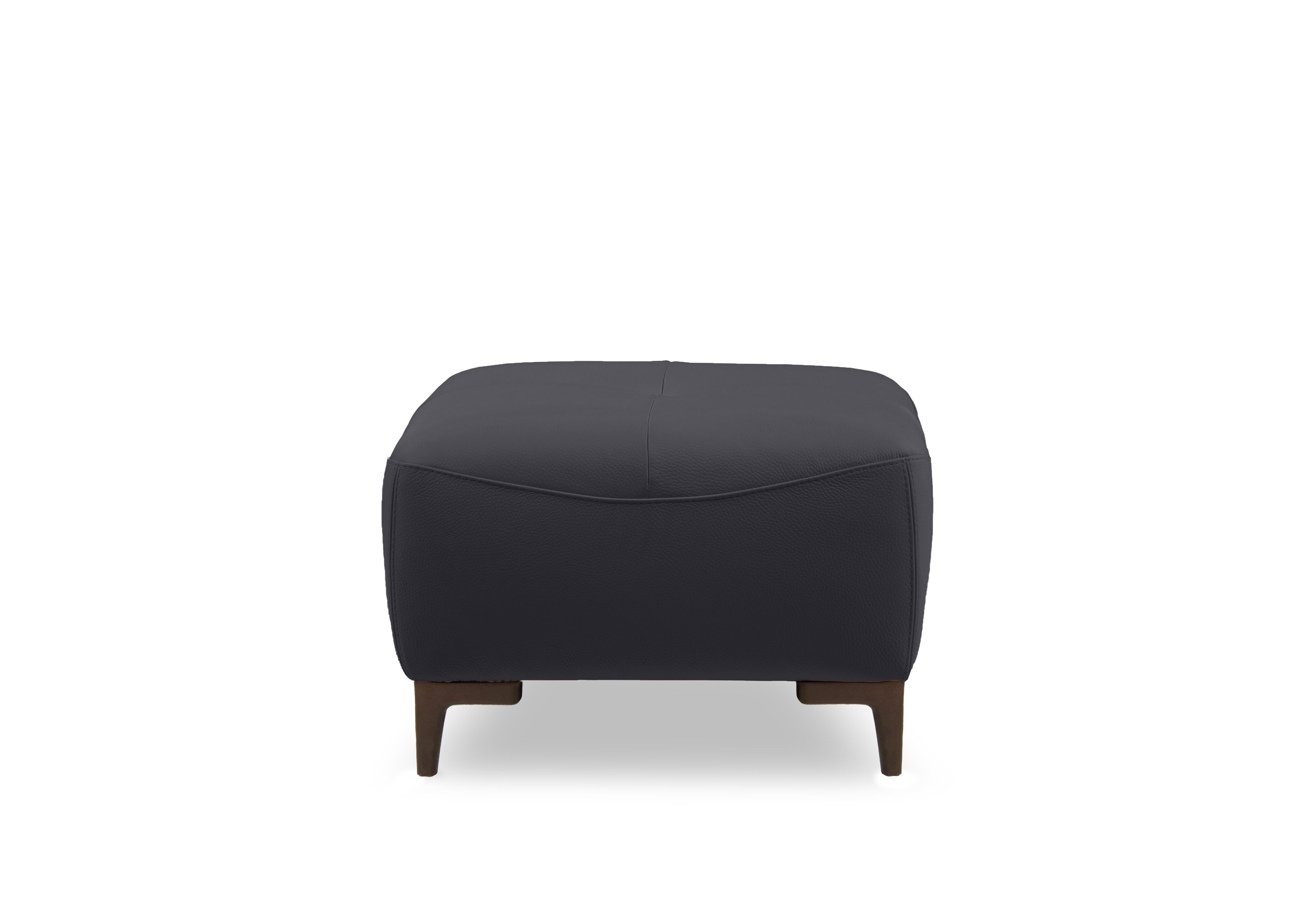 Marconi Leather Footstool in Torello Blu-S 81 Rw on Furniture Village
