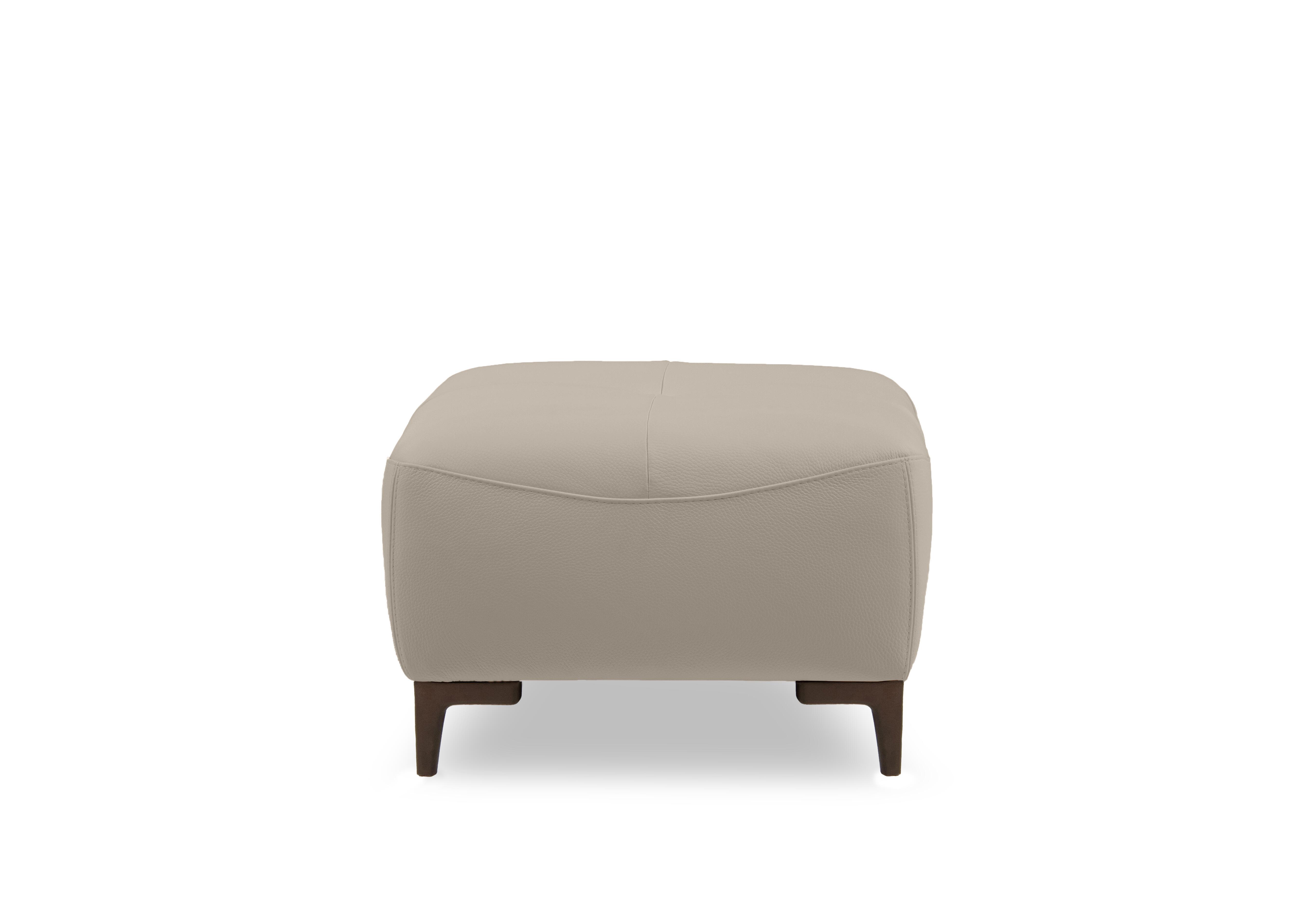 Marconi Leather Footstool in Torello Fango 352 Rw on Furniture Village