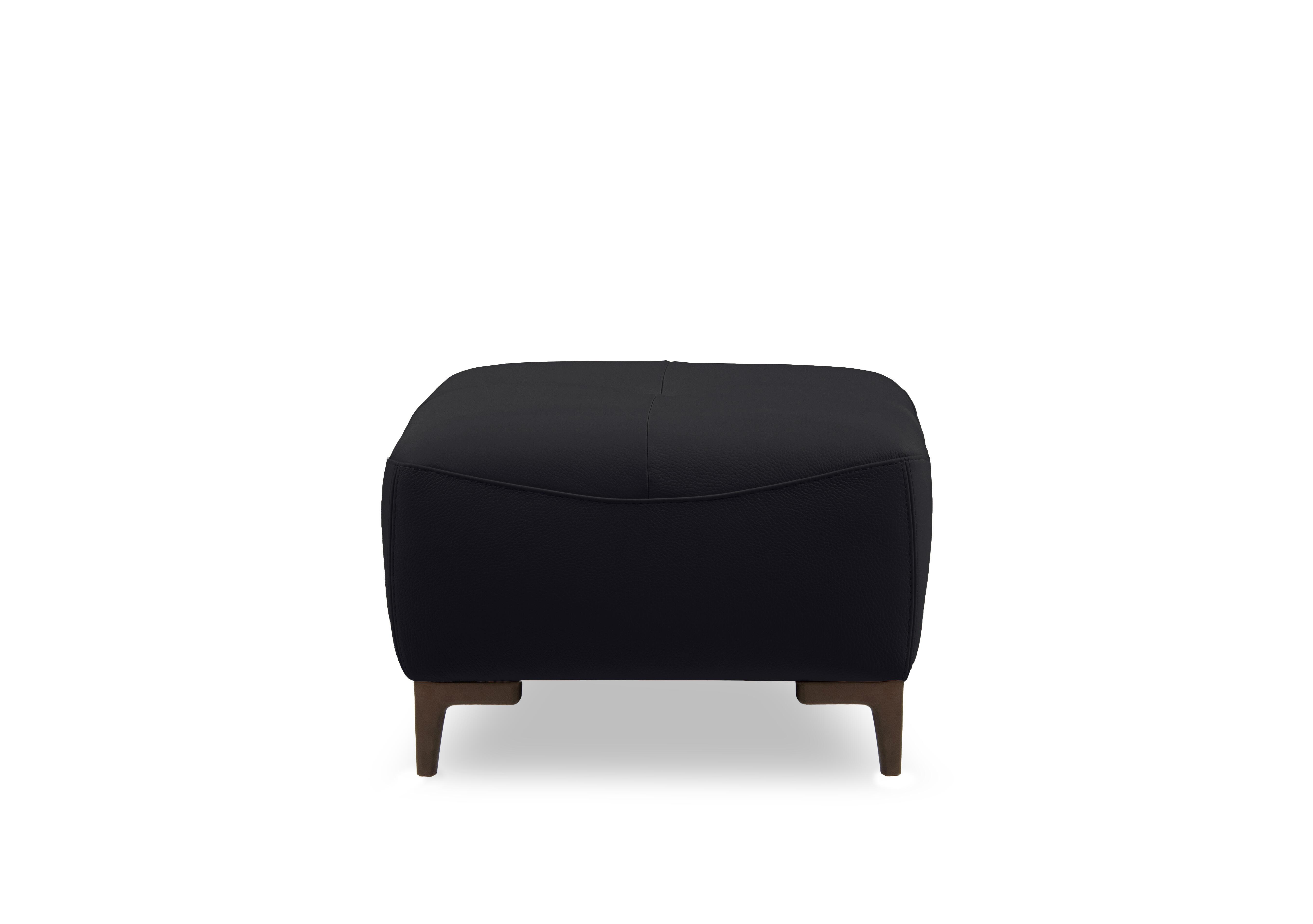 Marconi Leather Footstool in Torello Nero 71 Rw on Furniture Village