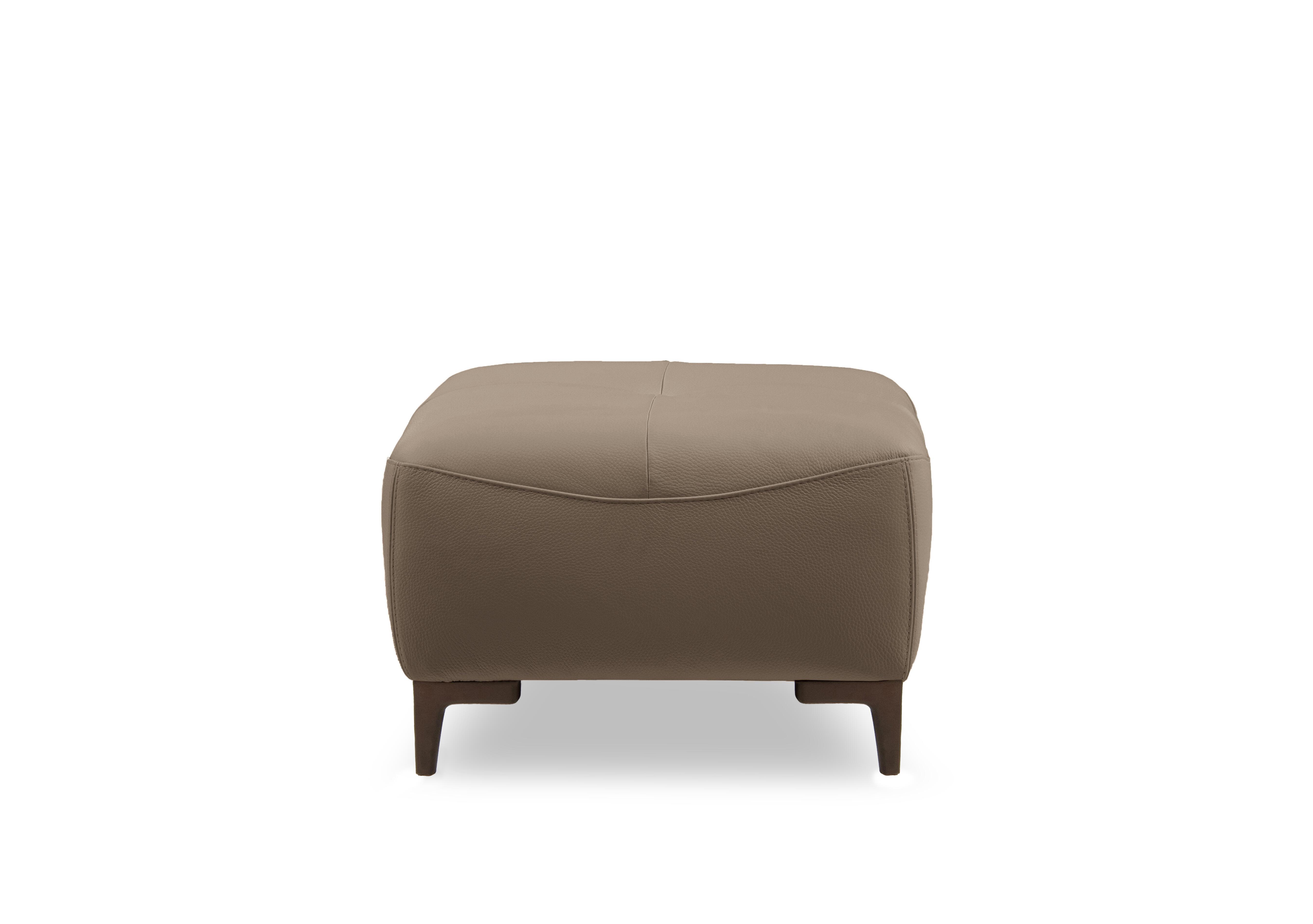 Marconi Leather Footstool in Torello Taupe 312 Rw on Furniture Village