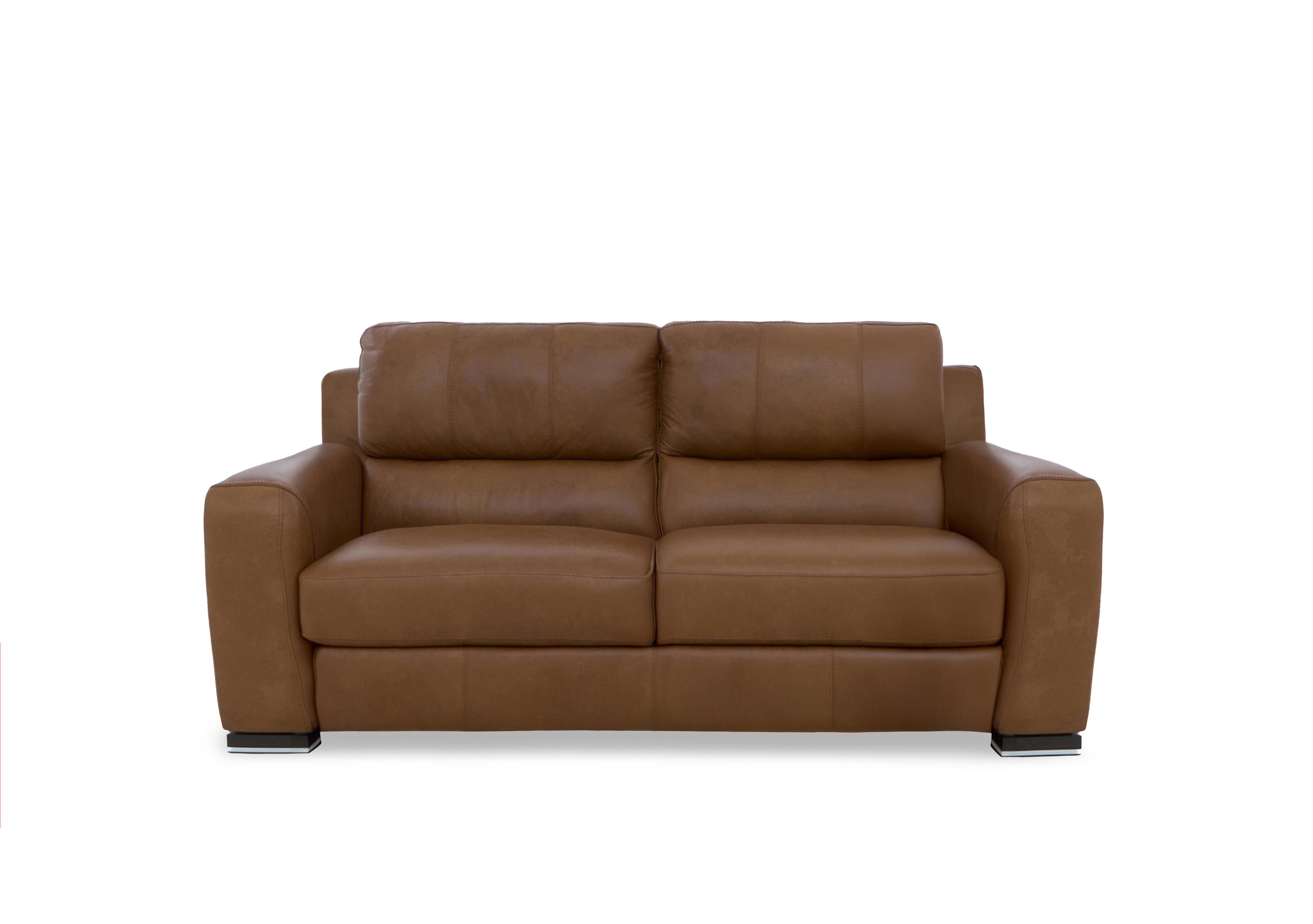 Viali Leather 2 Seater Sofa in Cometa Bark 2877 on Furniture Village