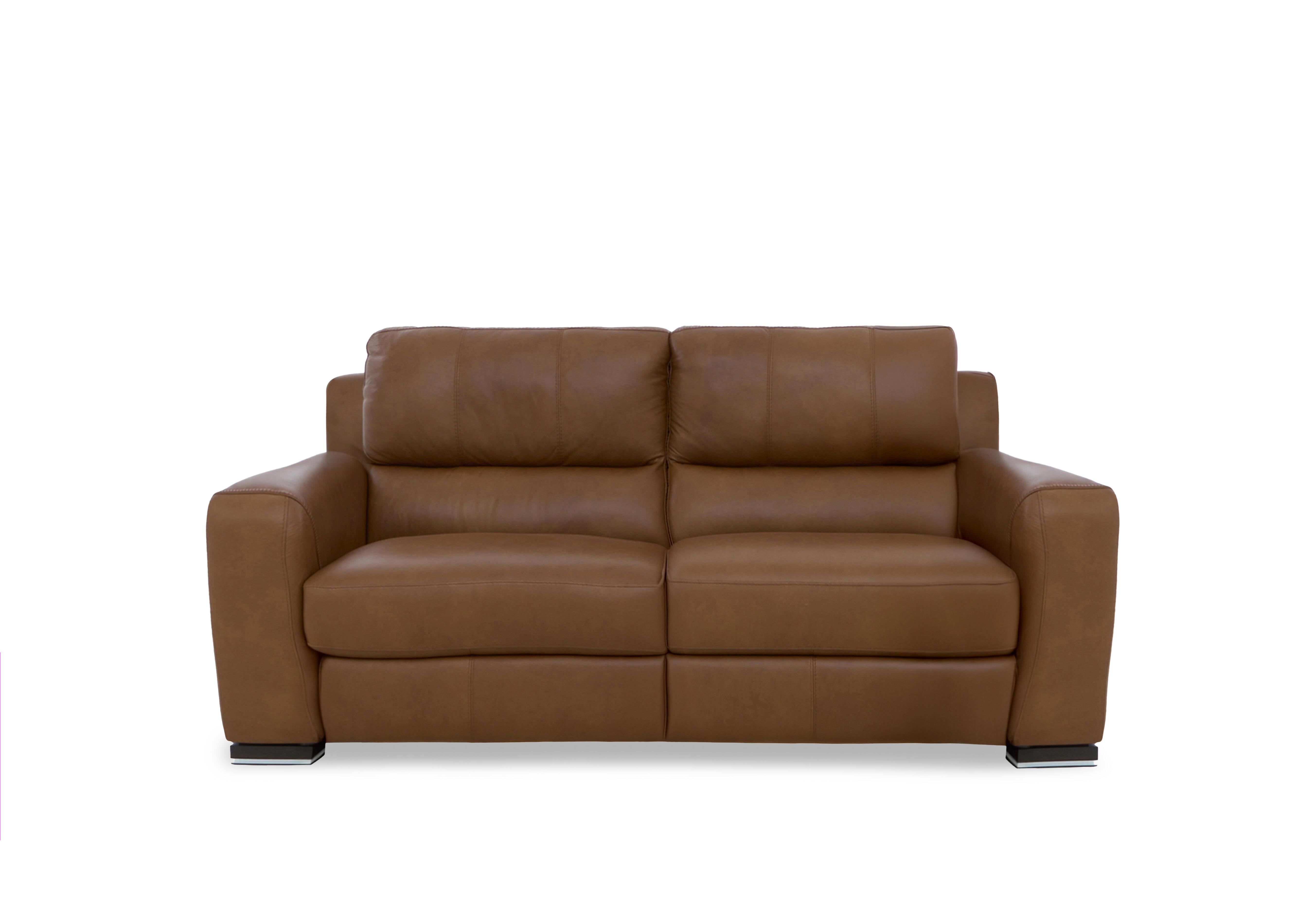 Viali Leather 2 Seater Sofa in Cometa Bark 2877 on Furniture Village