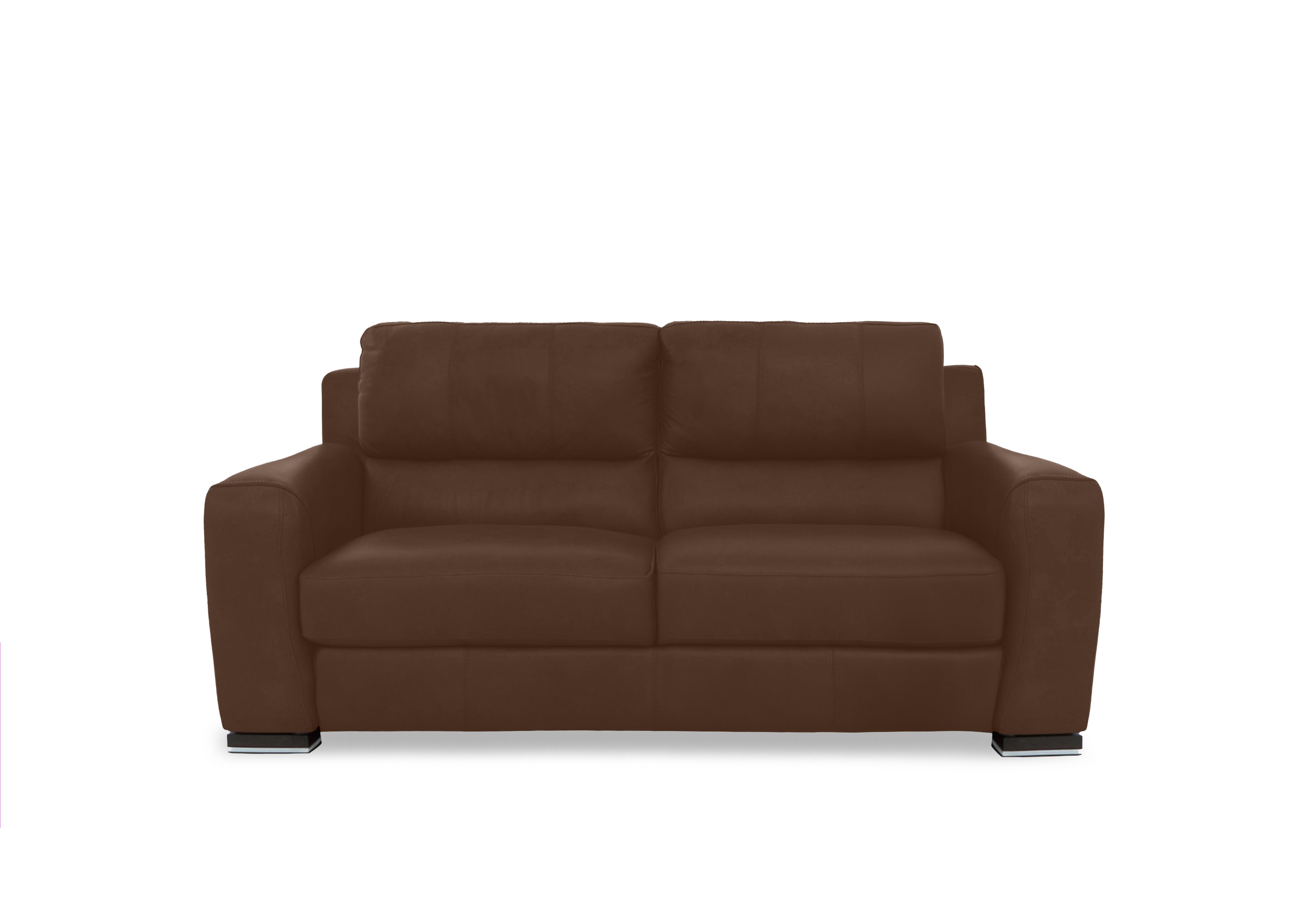 Viali Leather 2 Seater Sofa in Cometa Brown 2874 on Furniture Village