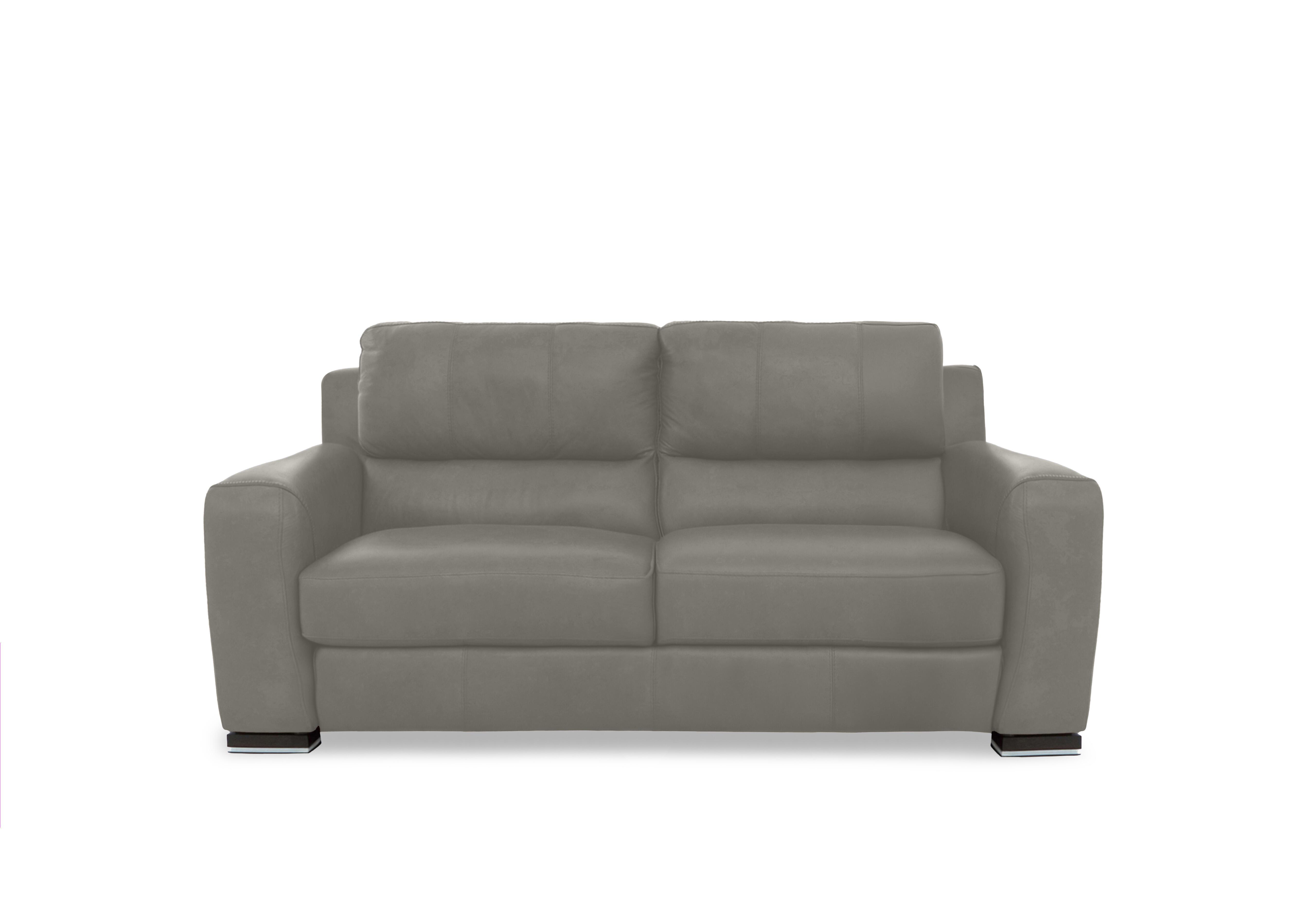 Viali Leather 2 Seater Sofa in Cometa Grey Stone 2876 on Furniture Village