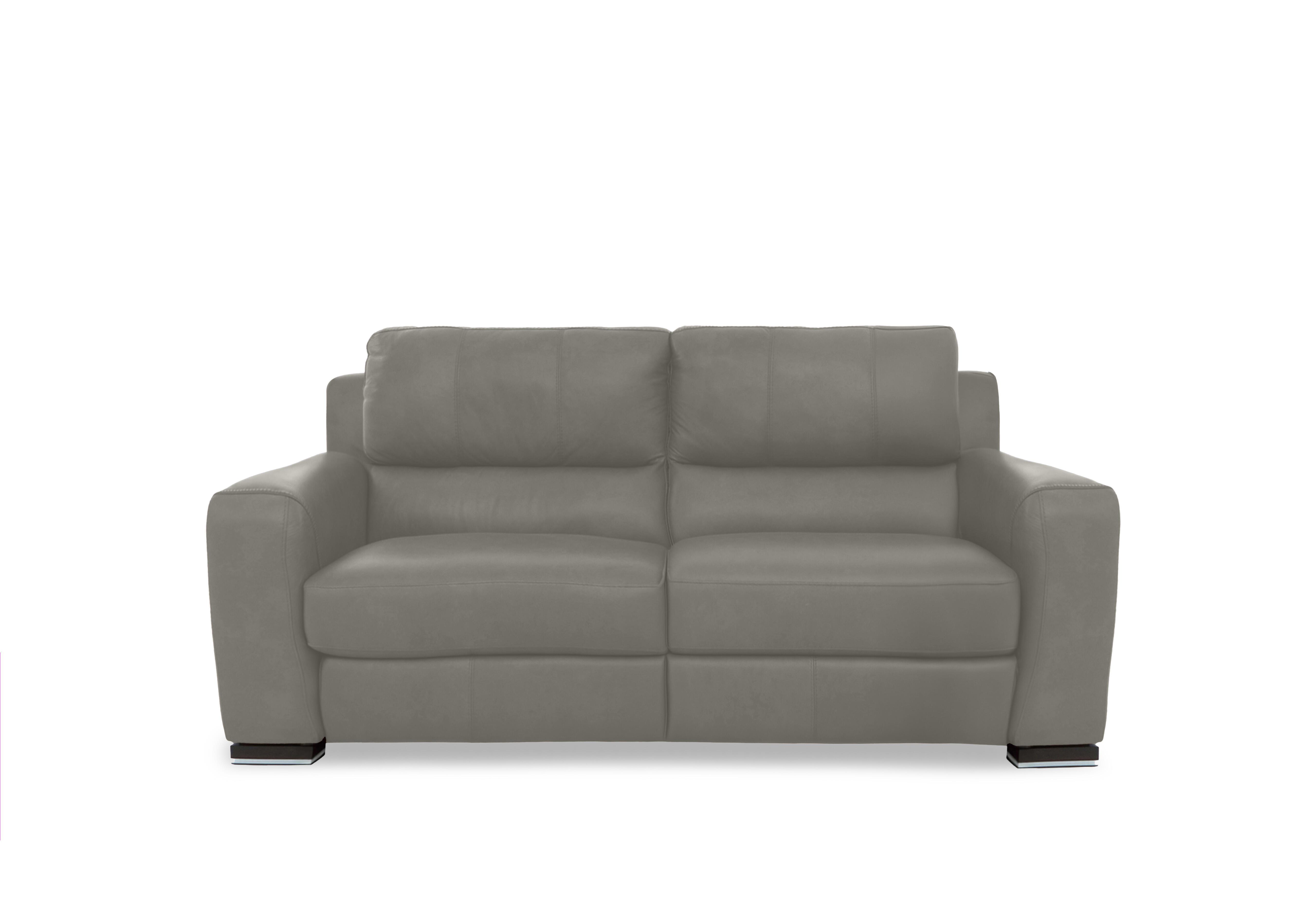 Viali Leather 2 Seater Sofa in Cometa Grey Stone 2876 on Furniture Village