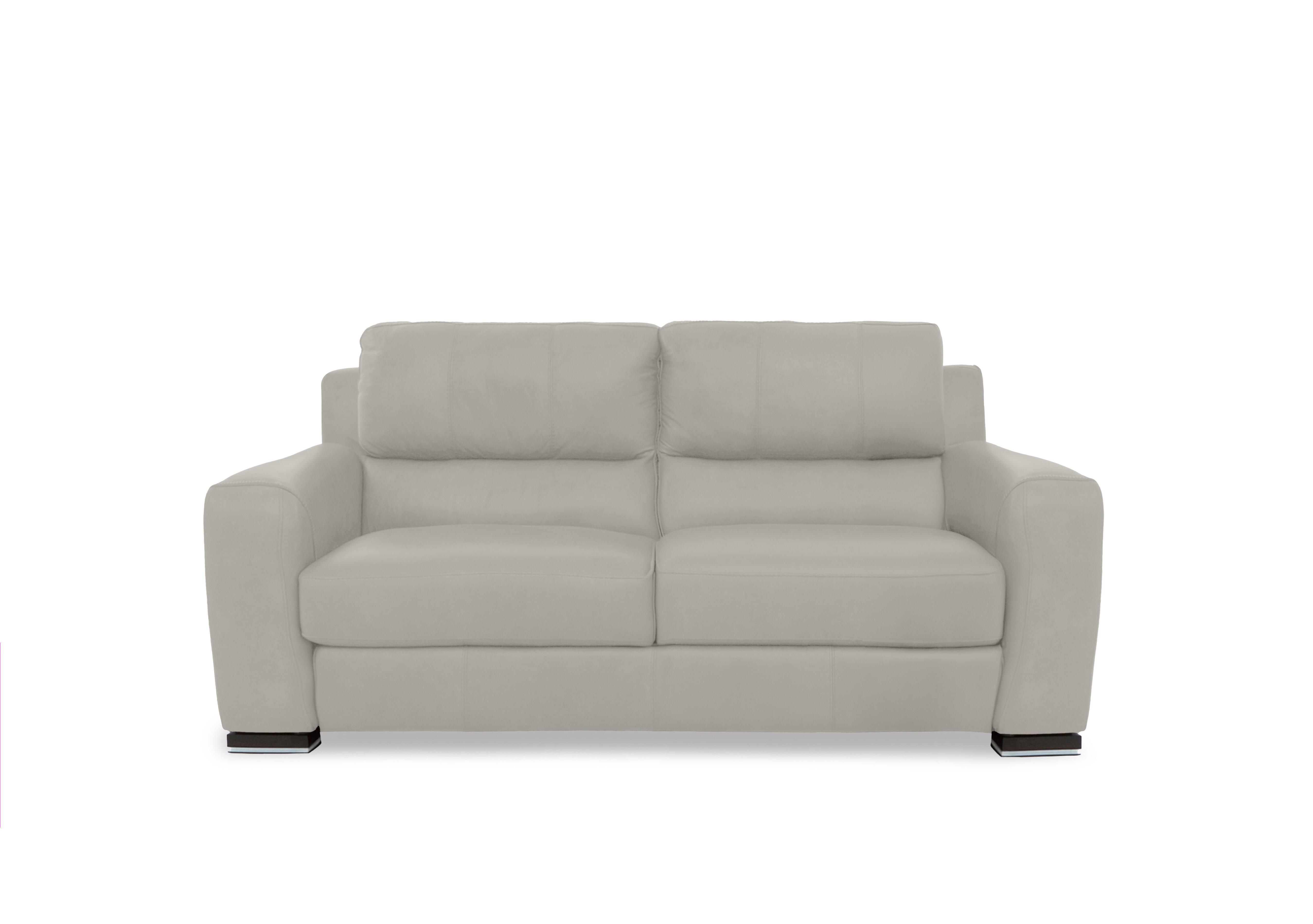 Viali Leather 2 Seater Sofa in Cometa Turtledove 2872 on Furniture Village