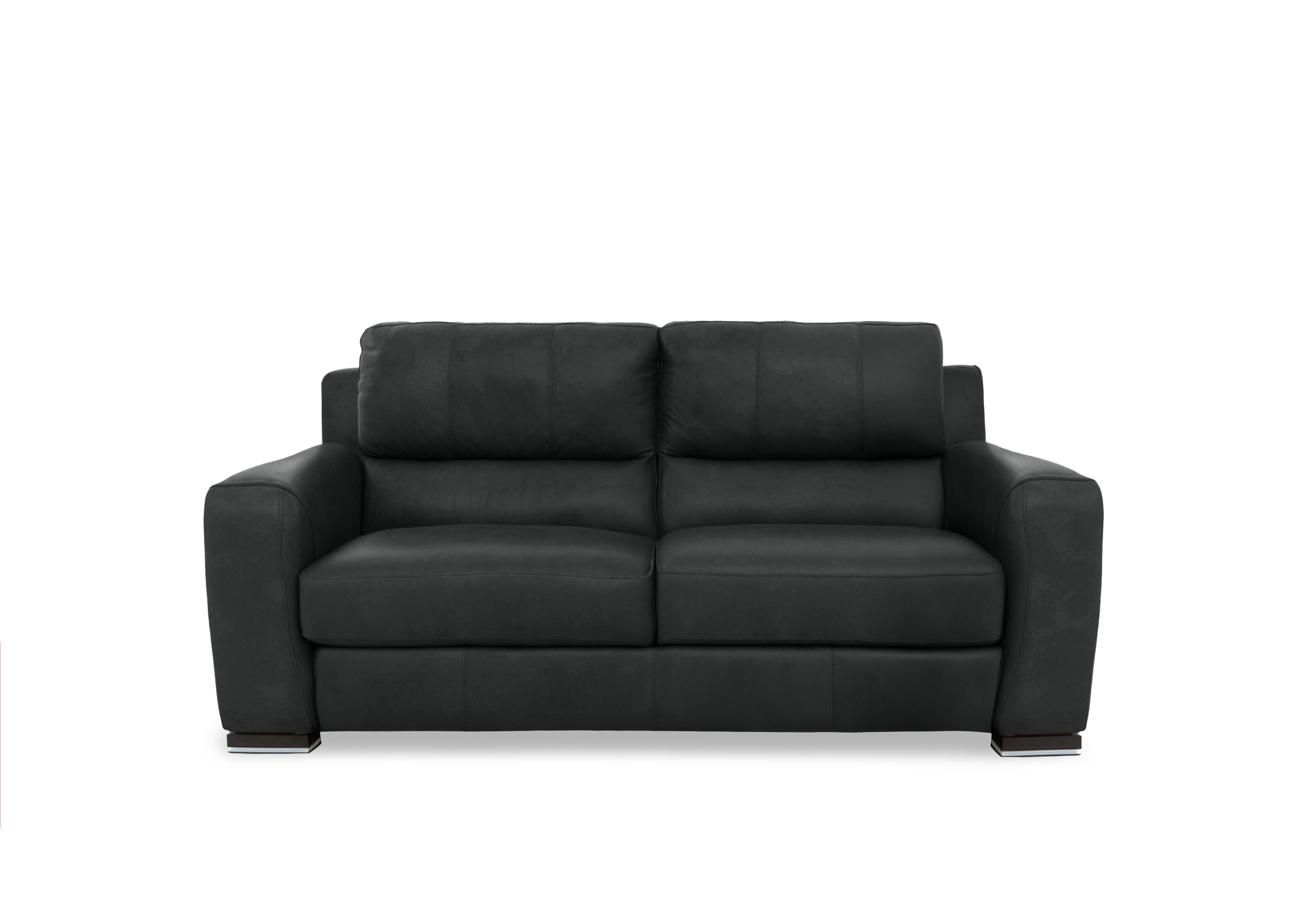 Viali Leather 2 Seater Sofa in Tatto Black 4381 on Furniture Village