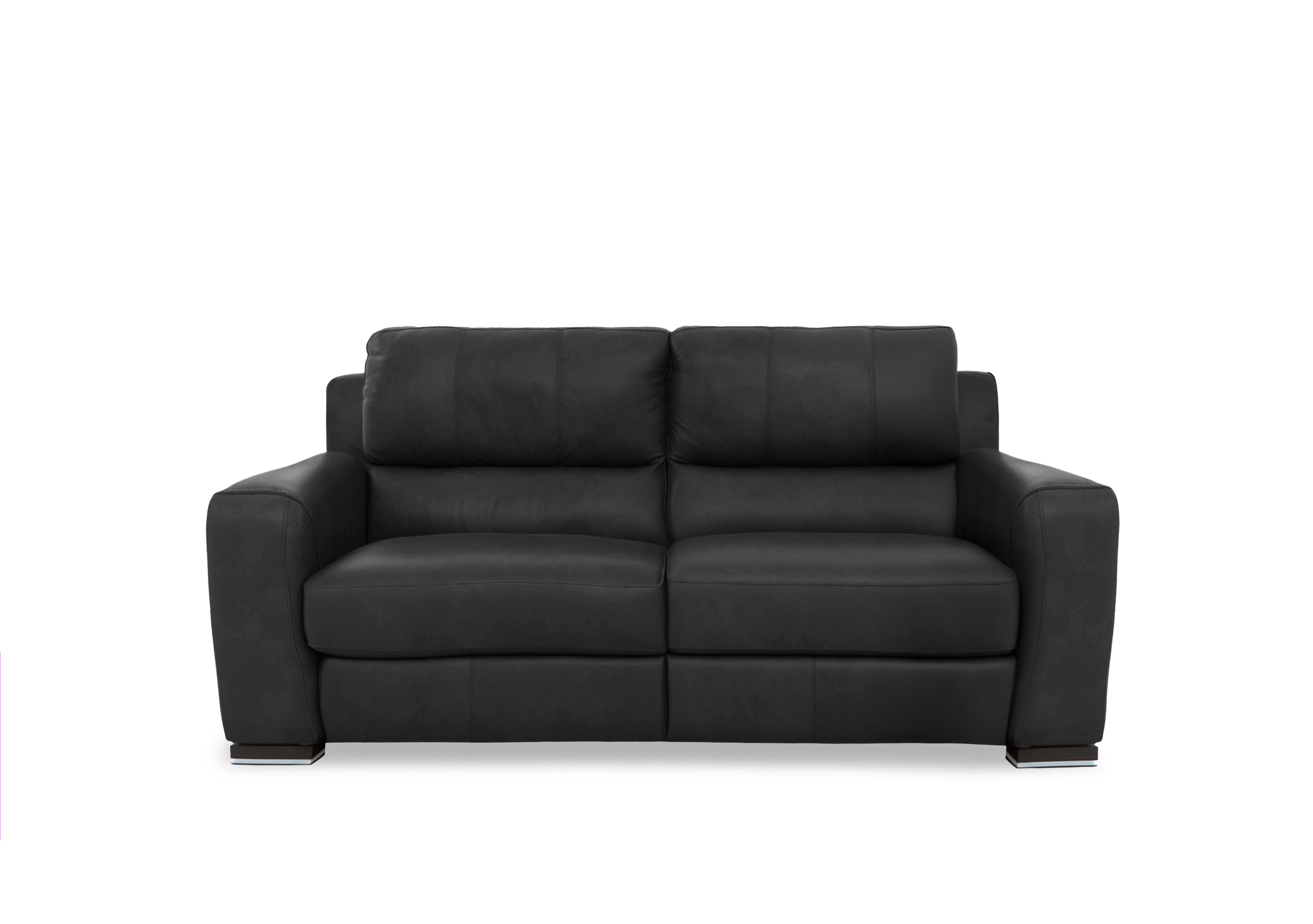 Viali Leather 2 Seater Sofa in Tatto Black 4381 on Furniture Village