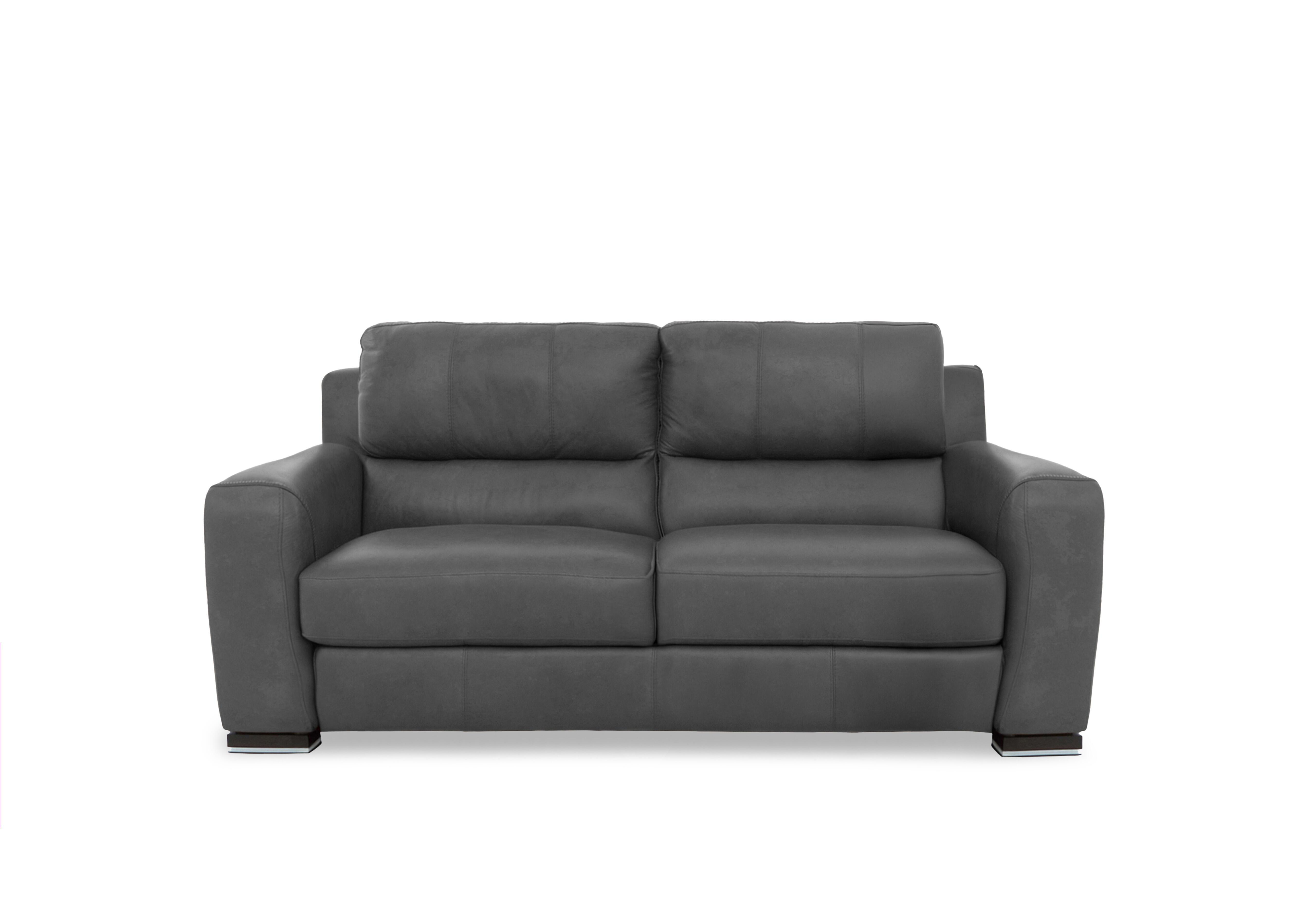 Viali Leather 2 Seater Sofa in Tatto Dark Grey 4382 on Furniture Village