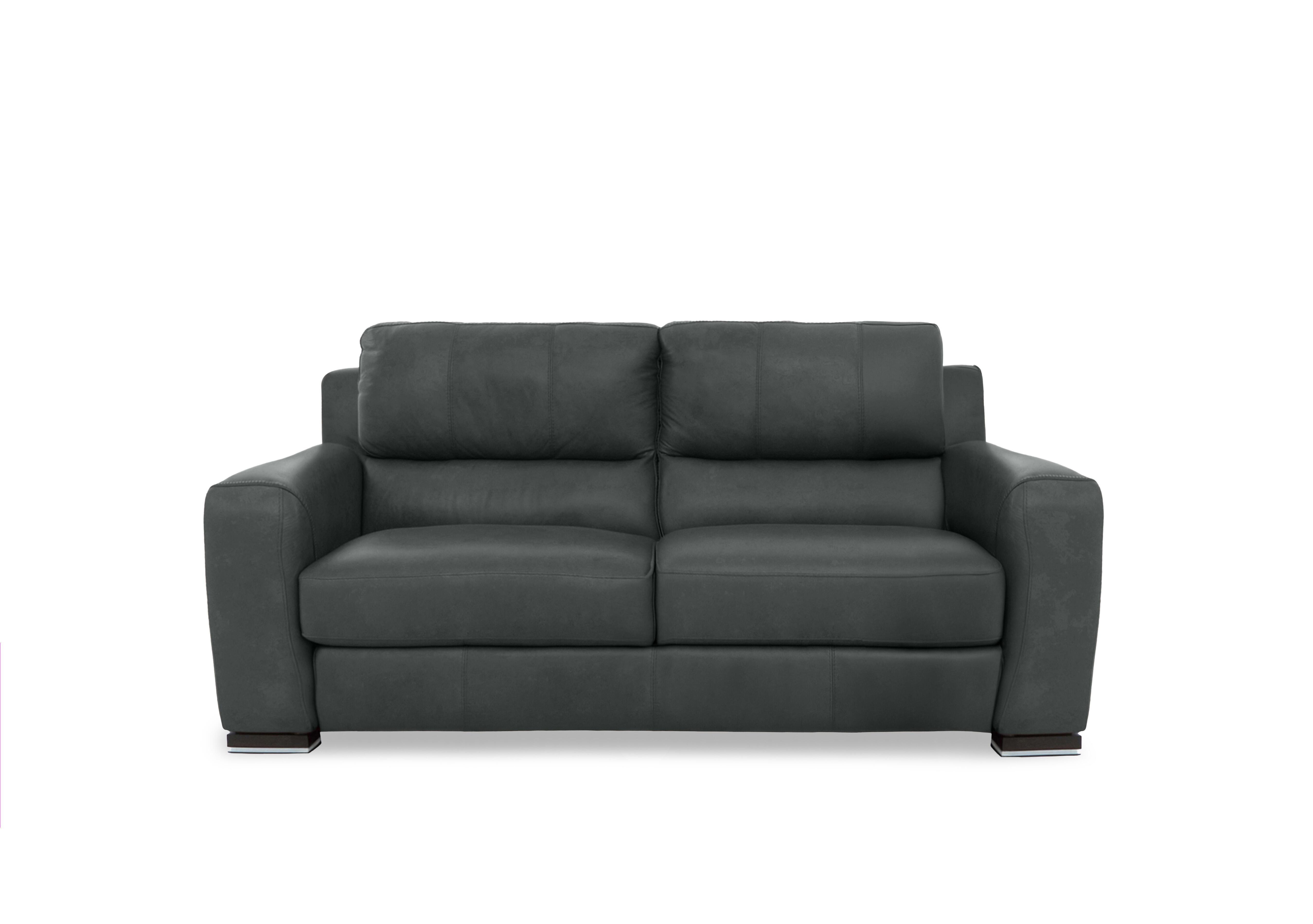 Viali Leather 2 Seater Sofa in Tatto Grey 4370 on Furniture Village