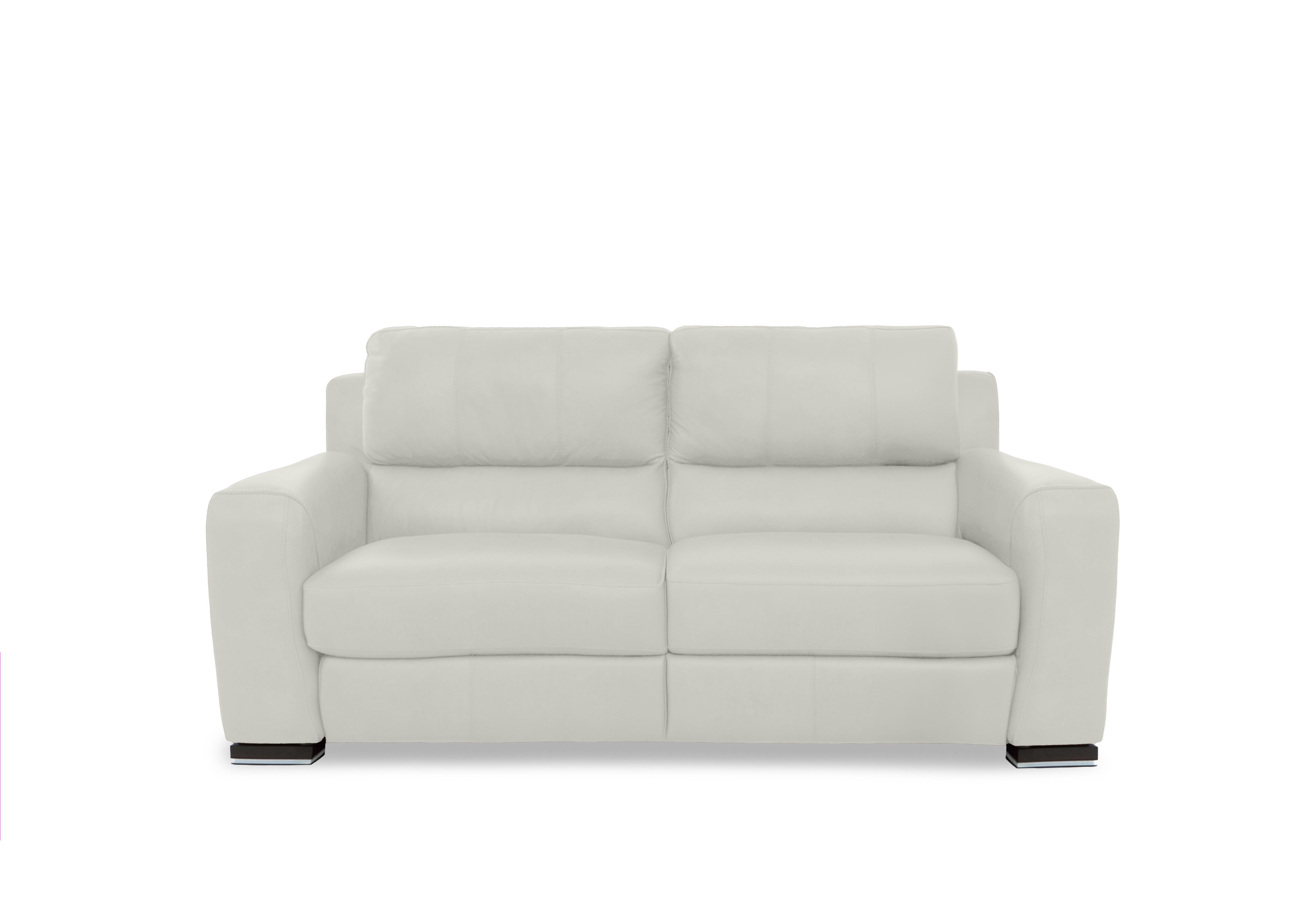 Viali Leather 2 Seater Sofa in Tatto Light Grey 4373 on Furniture Village