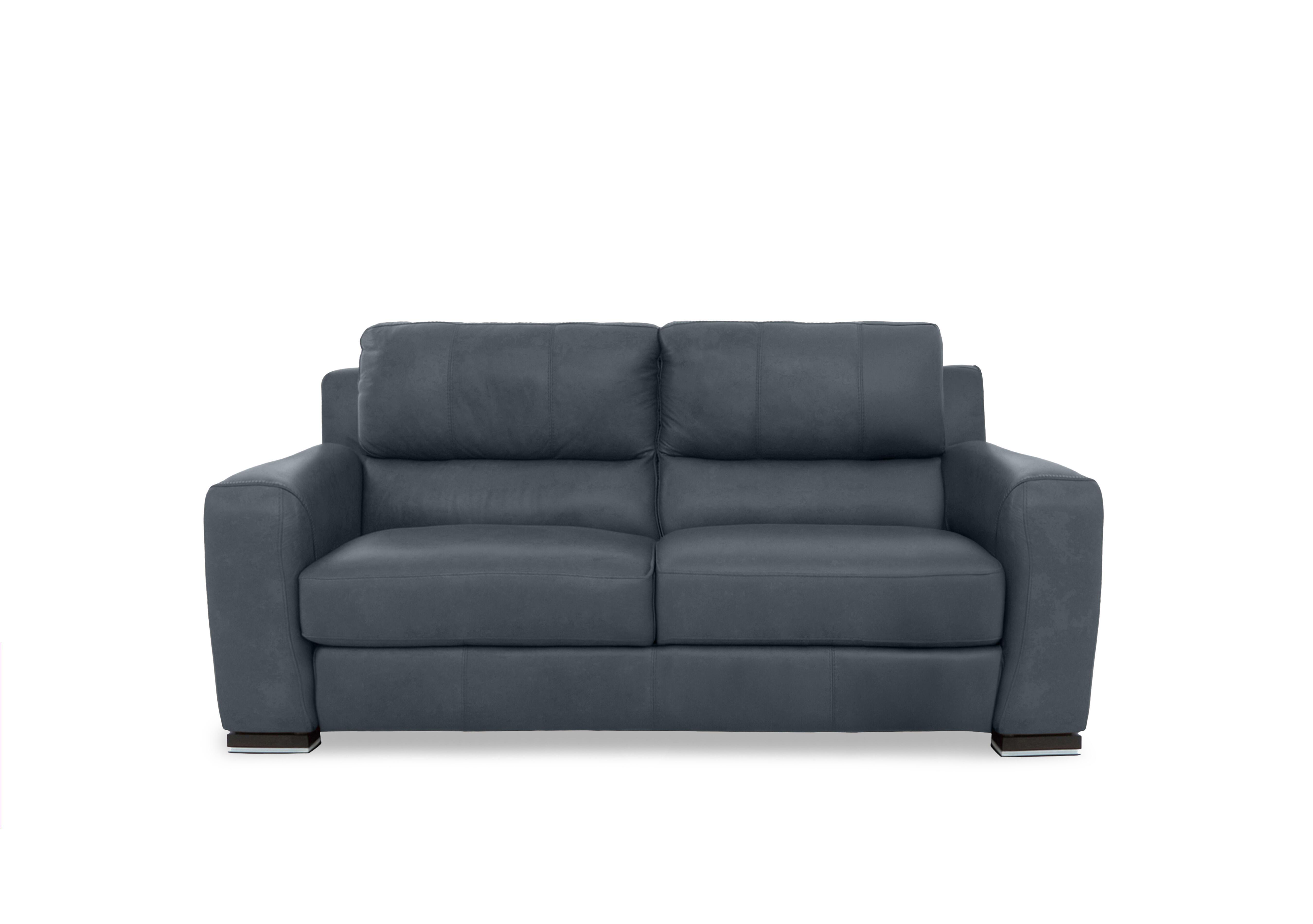 Viali Leather 2 Seater Sofa in Tatto Navy 4371 on Furniture Village
