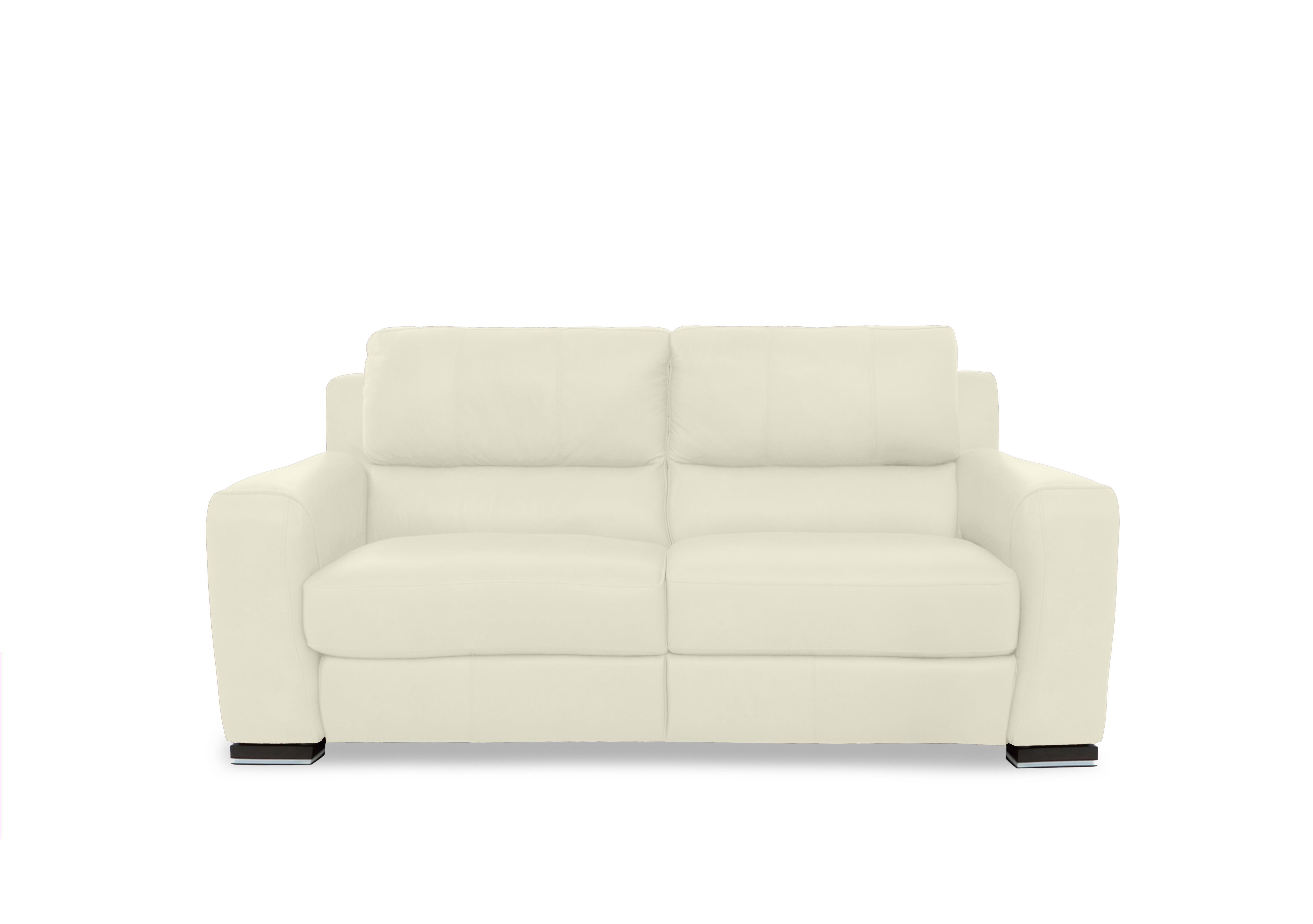 Viali Leather 2 Seater Sofa in Tatto Soul White 4379 on Furniture Village
