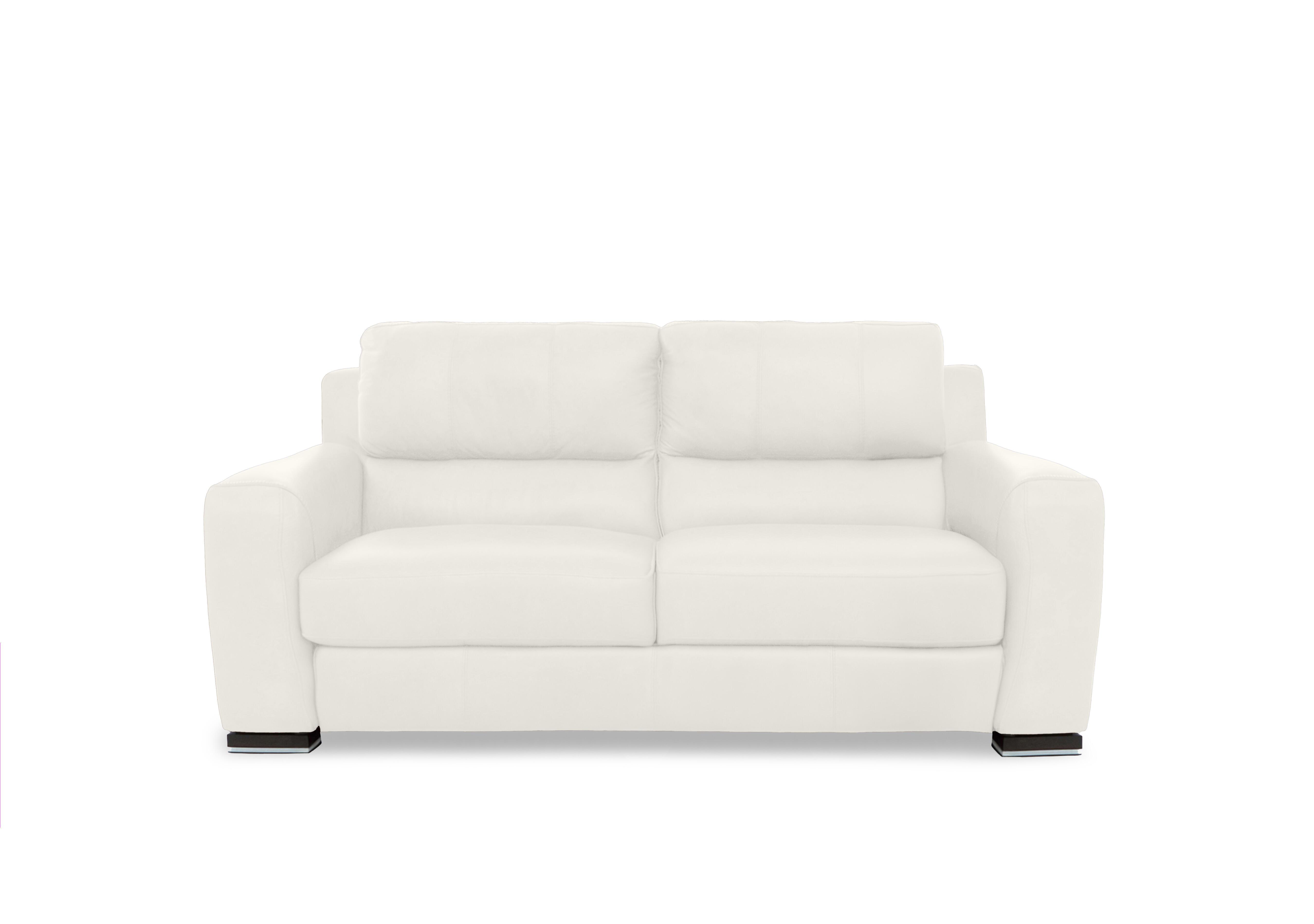 Viali Leather 2 Seater Sofa in Tatto White 4378 on Furniture Village