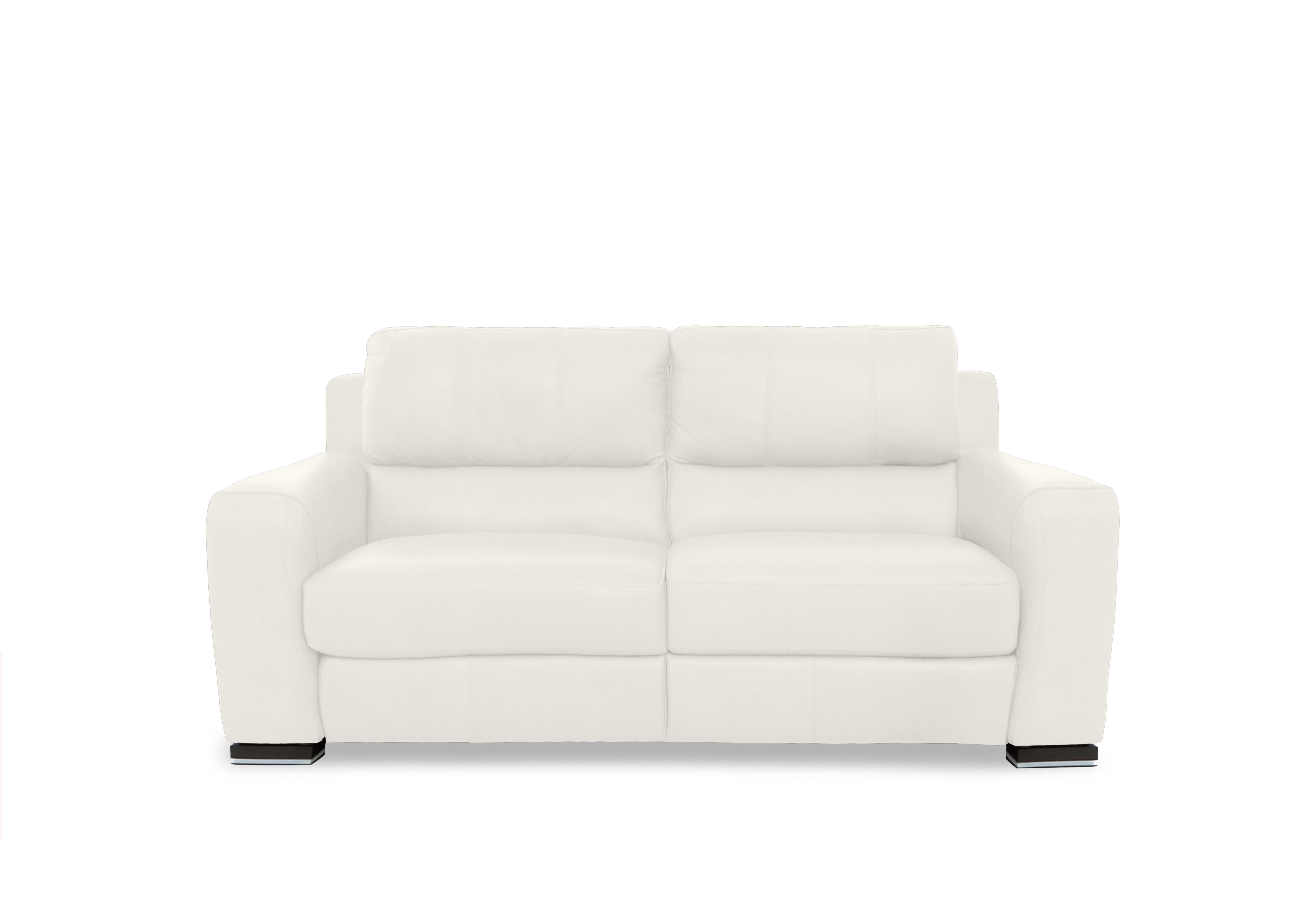 Viali Leather 2 Seater Sofa in Tatto White 4378 on Furniture Village