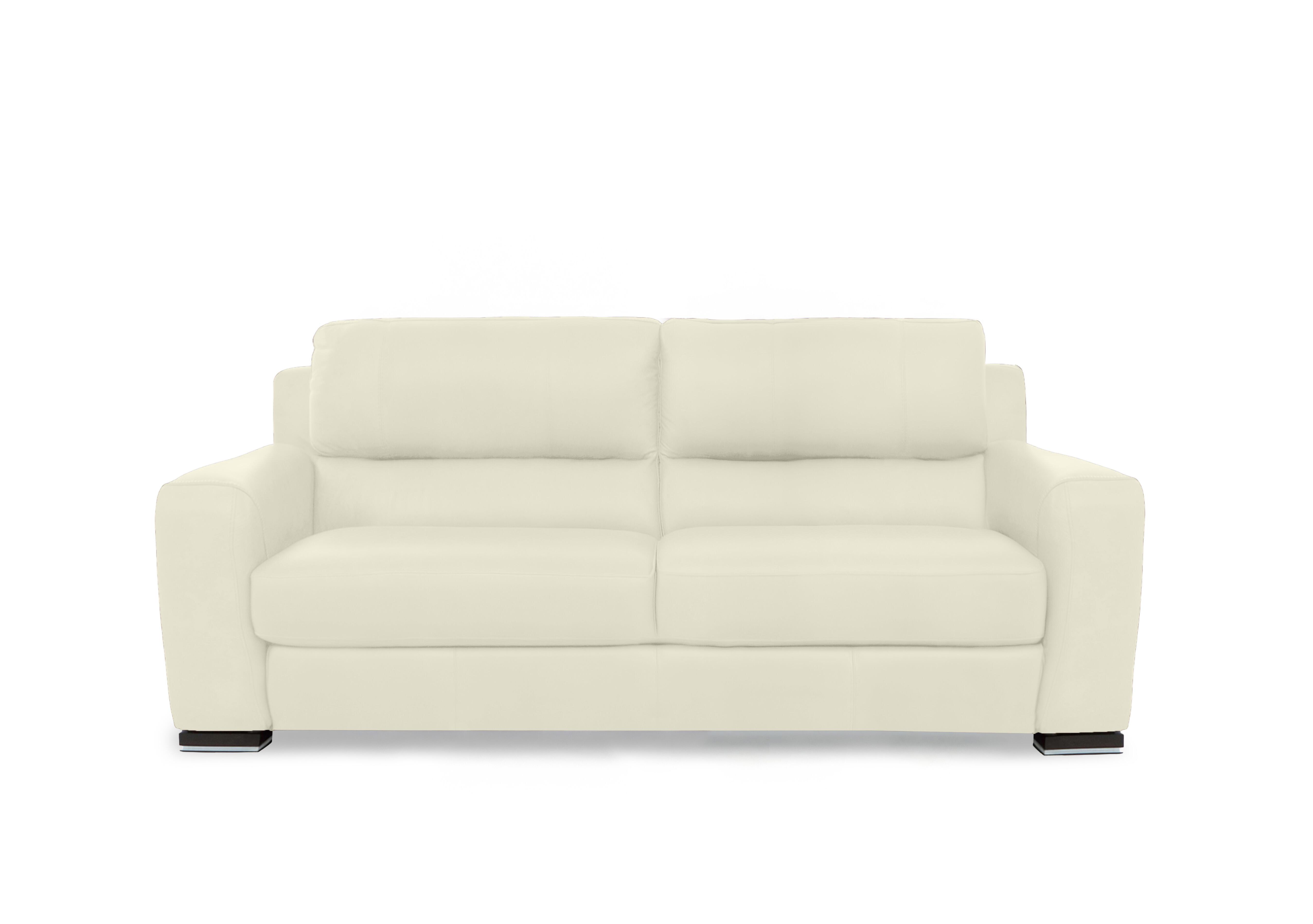 Viali Leather 3 Seater Sofa in Tatto Soul White 4379 on Furniture Village