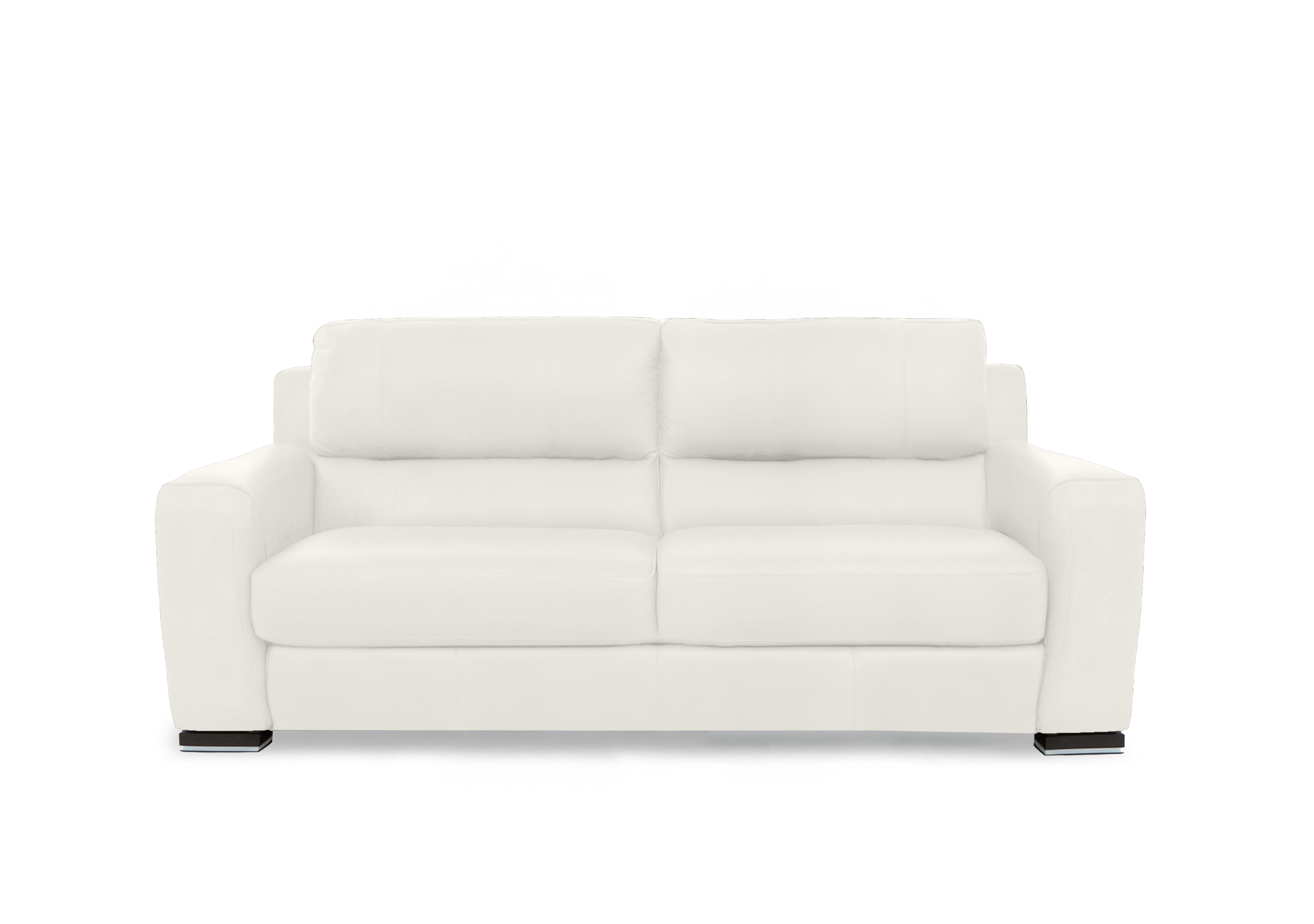 Viali Leather 3 Seater Sofa in Tatto White 4378 on Furniture Village